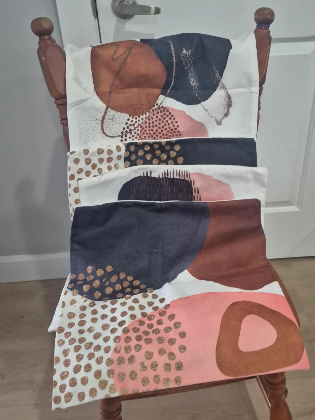 Set of 4 Abstract Print Pillow Covers
