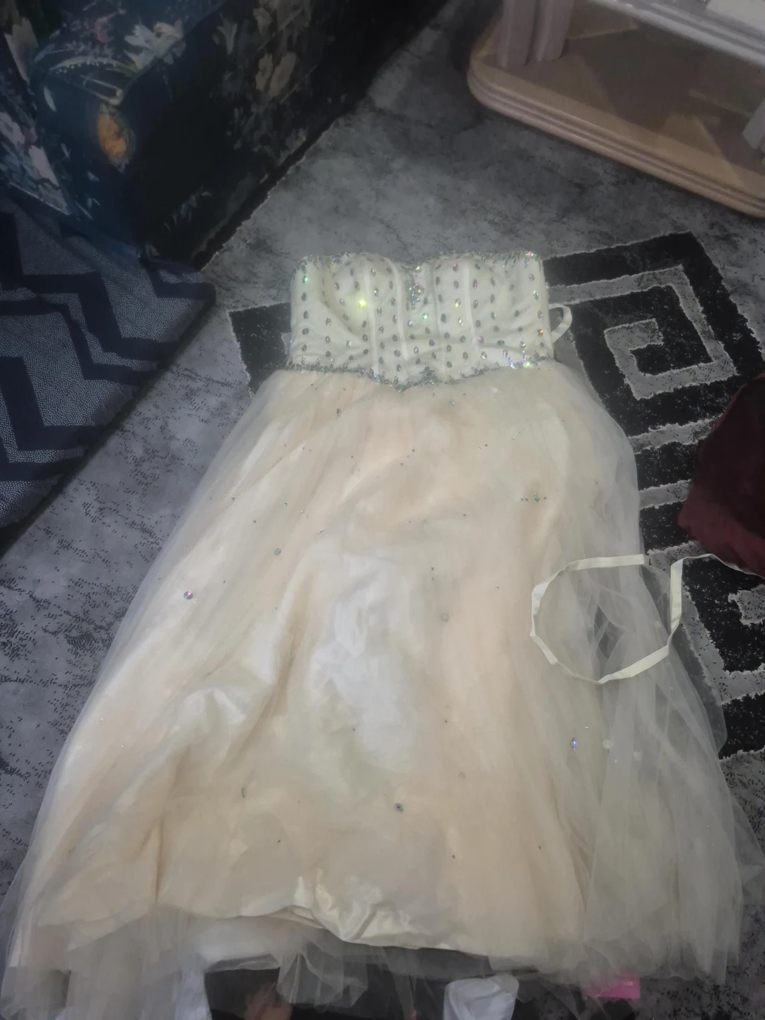 Strapless Embellished Formal Dress