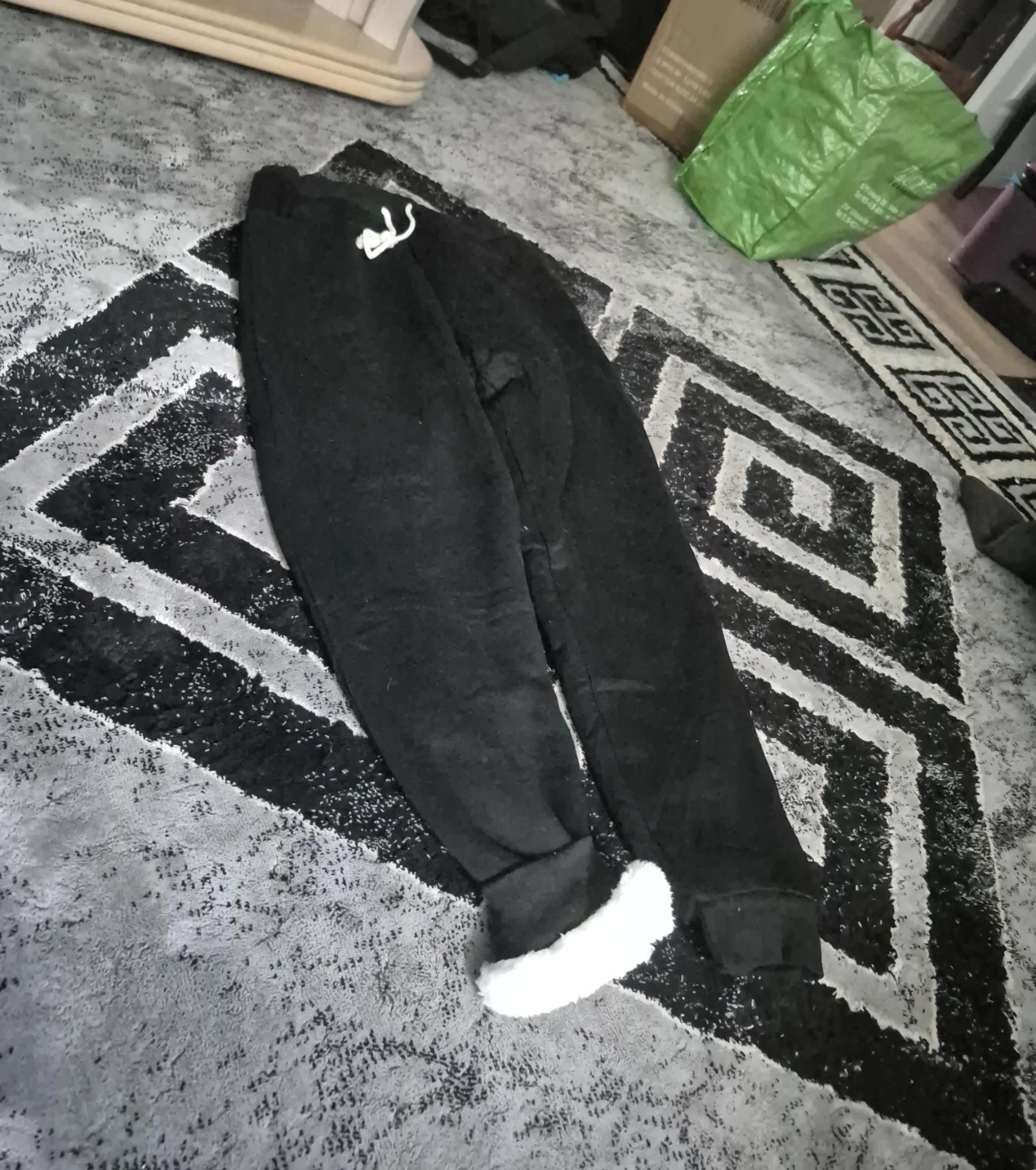 Black Fleece Lined Joggers