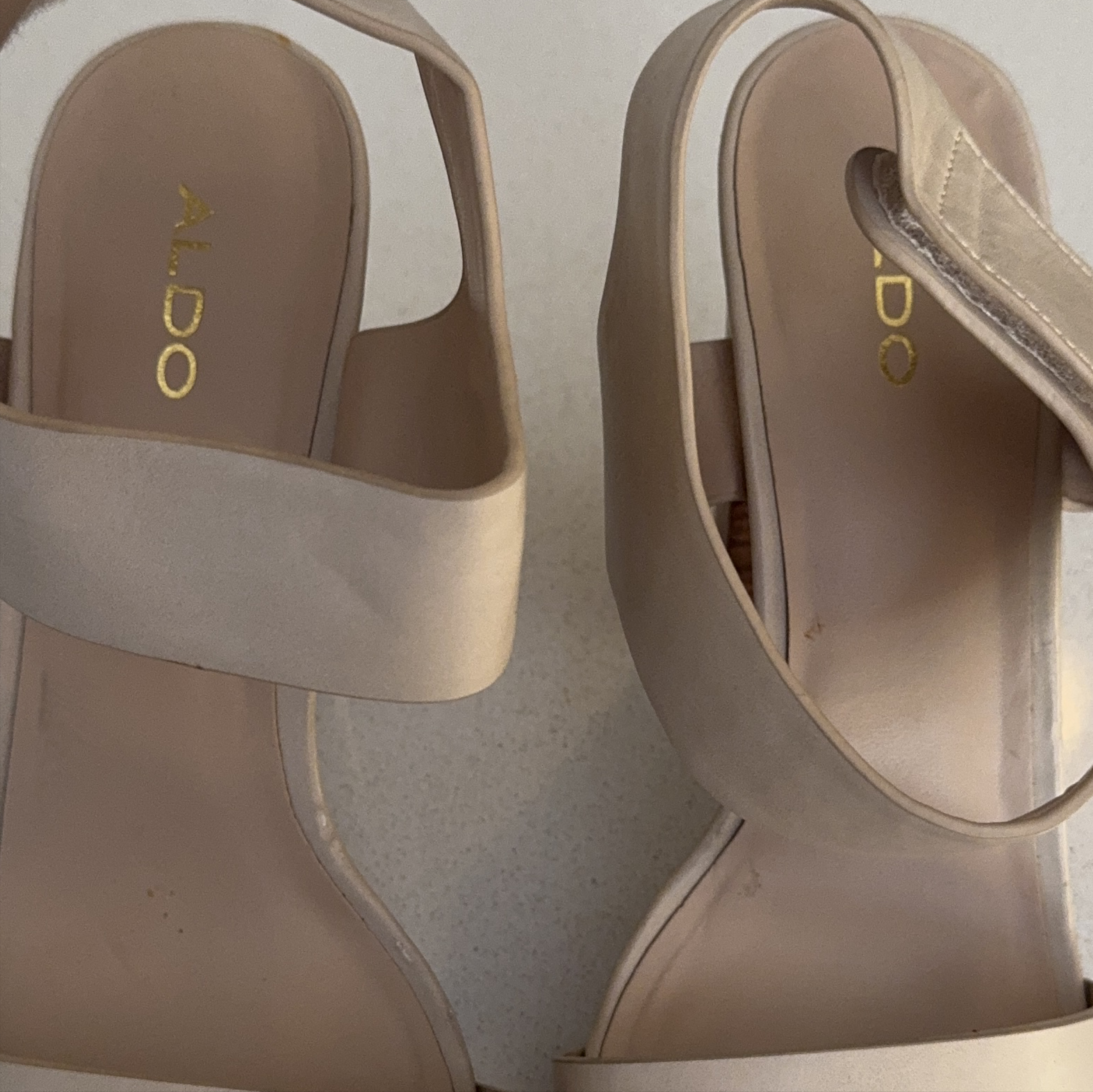ALDO Women's Beige Block Heel Sandals - Size US 8.5 thumbnail