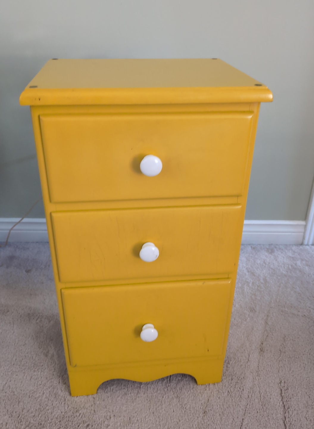 Cute Yellow Three-Drawer Dresser thumbnail