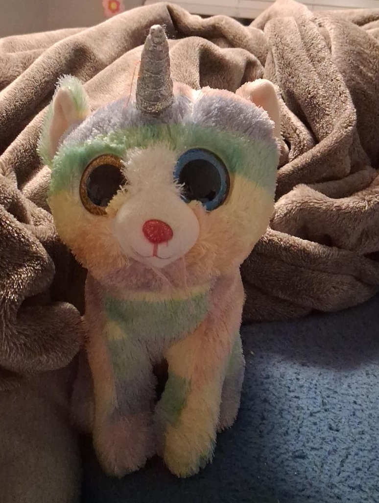 Ty Beanie Boo's - Rainbow Unicorn Cat Plush thumbnail