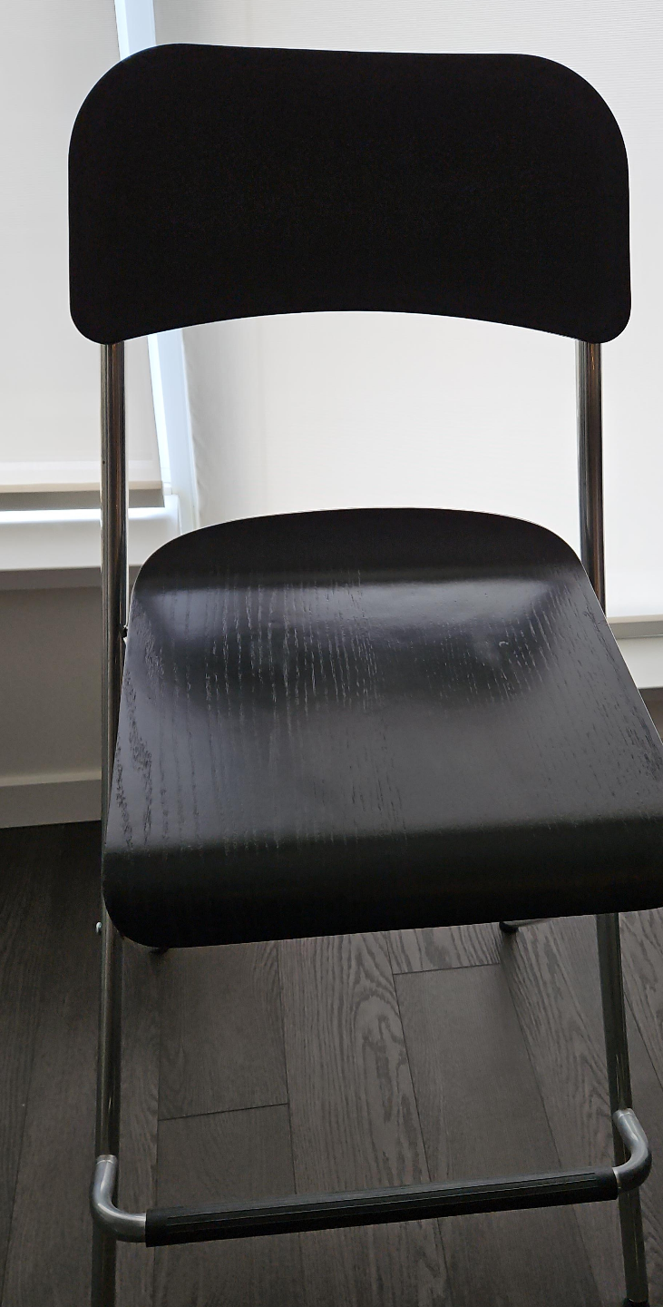 Black Folding Chair with Metal Legs 3 EA for $30