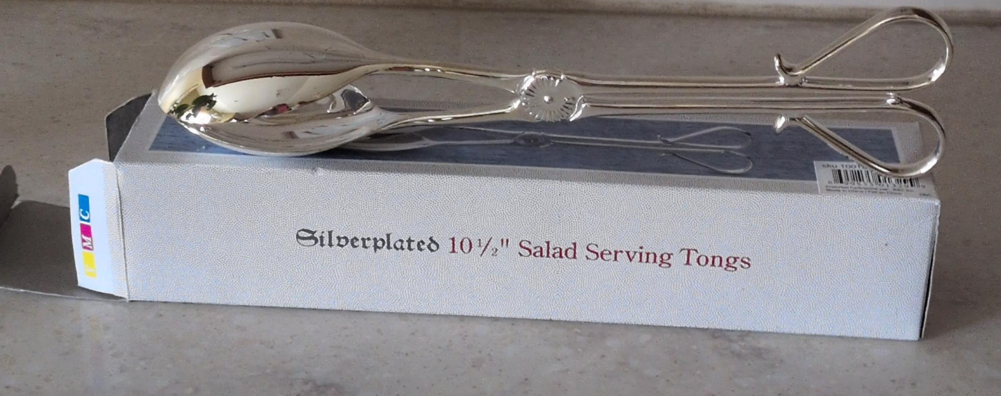 Silverplated Salad Serving Tongs - 10.5"
