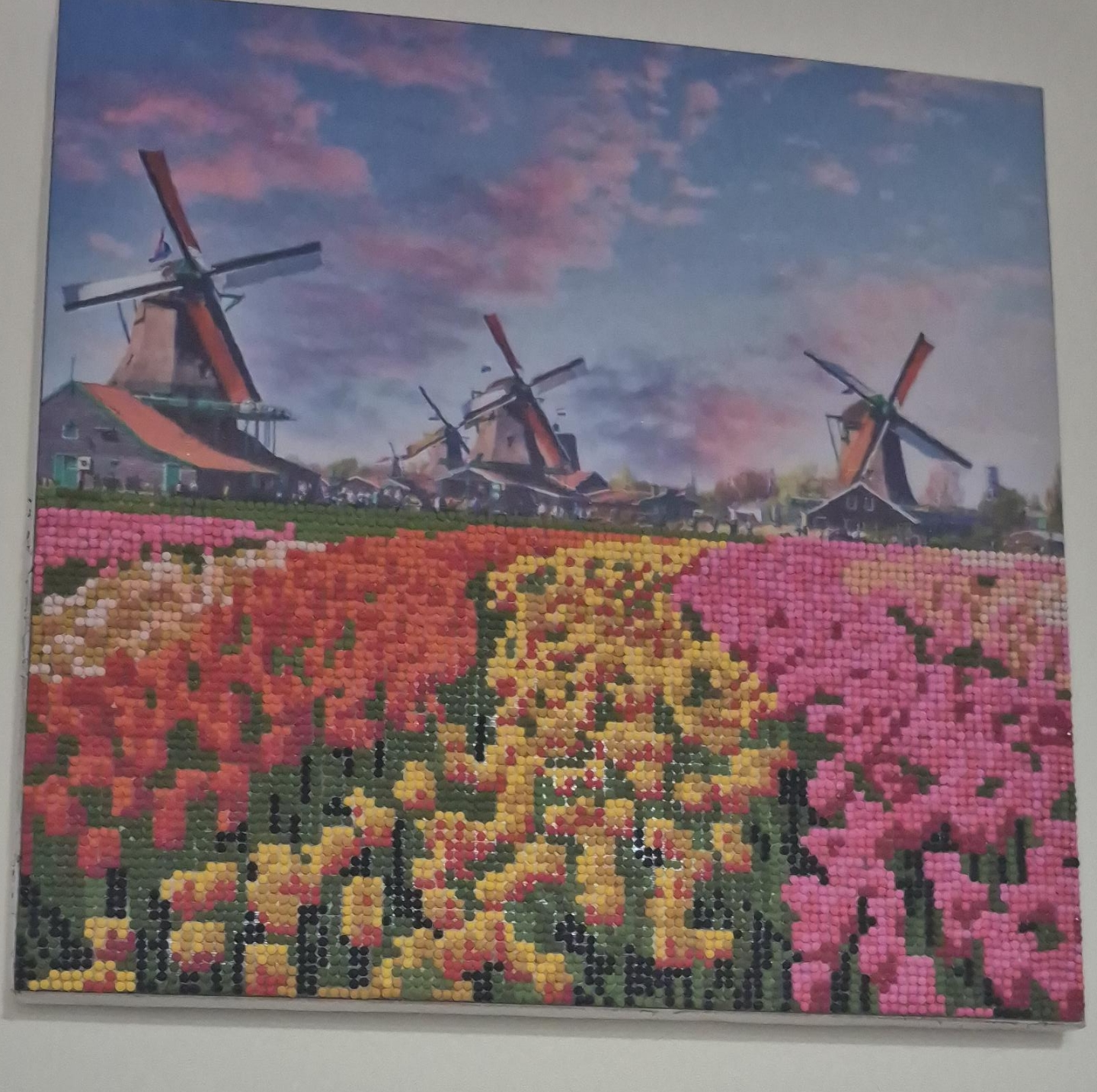 Windmill and Tulip Field Diamond Painting