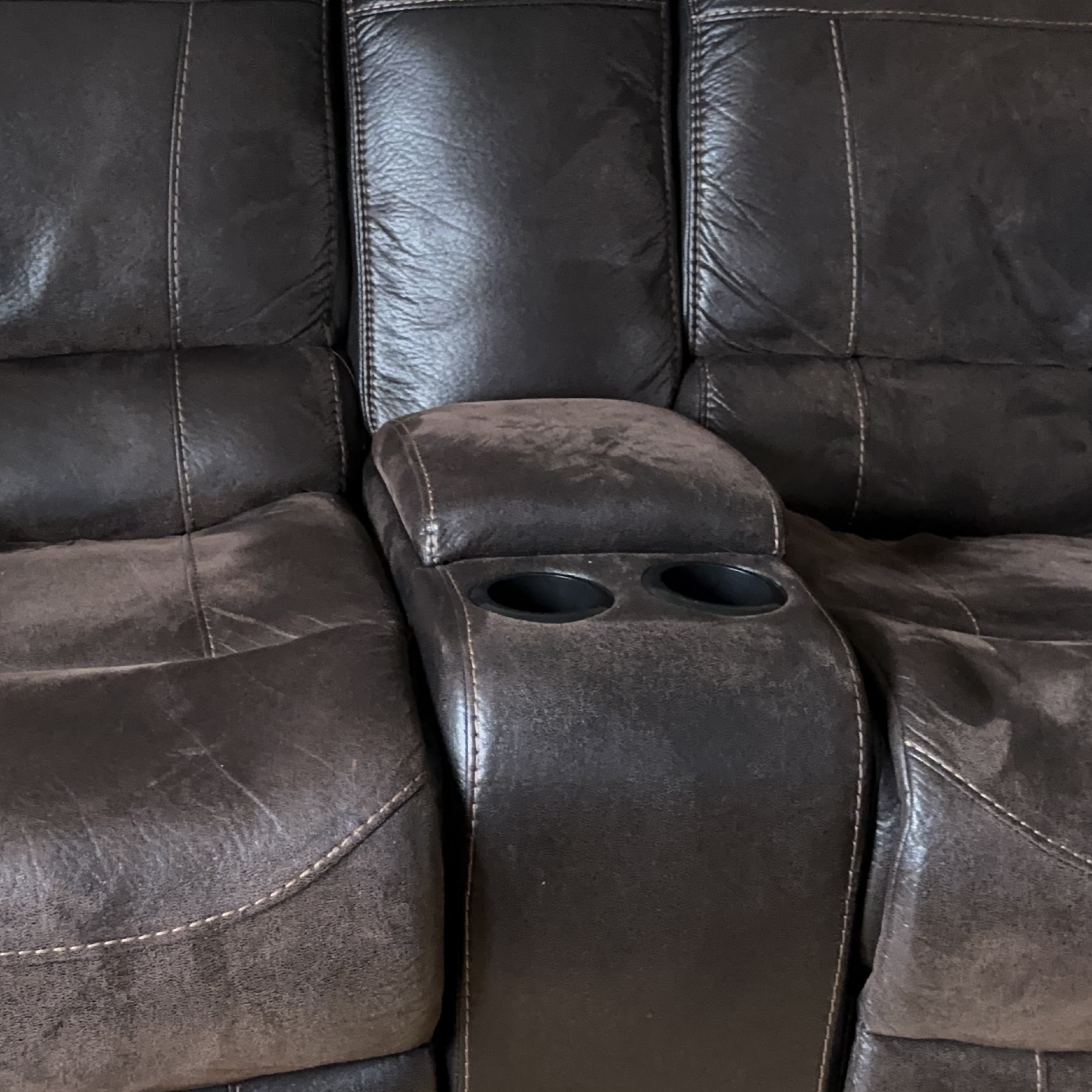 🧡Reclining Leather Loveseat - photo 2