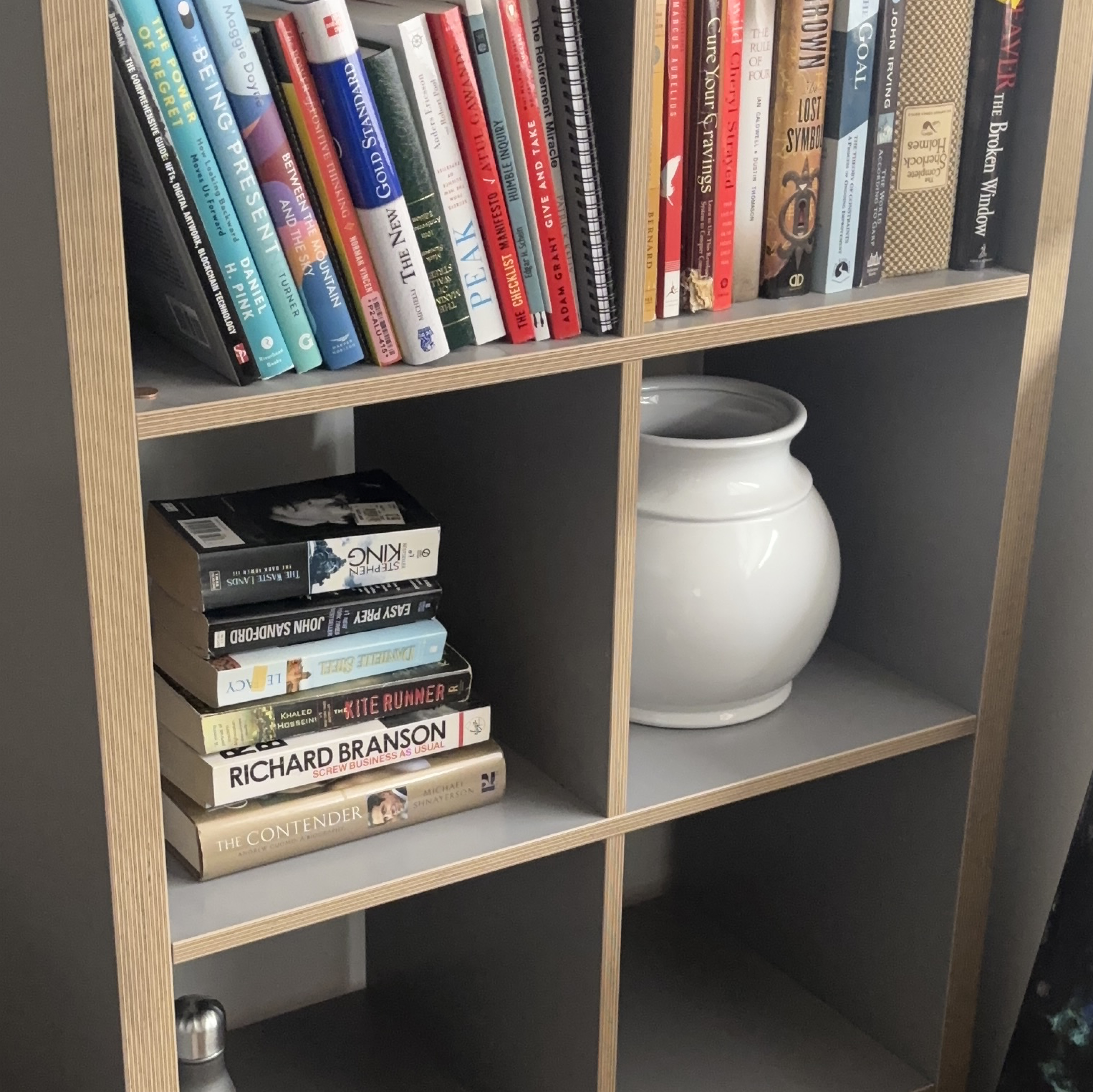 Modern Cube Bookcase - Gray and Wood - photo 2
