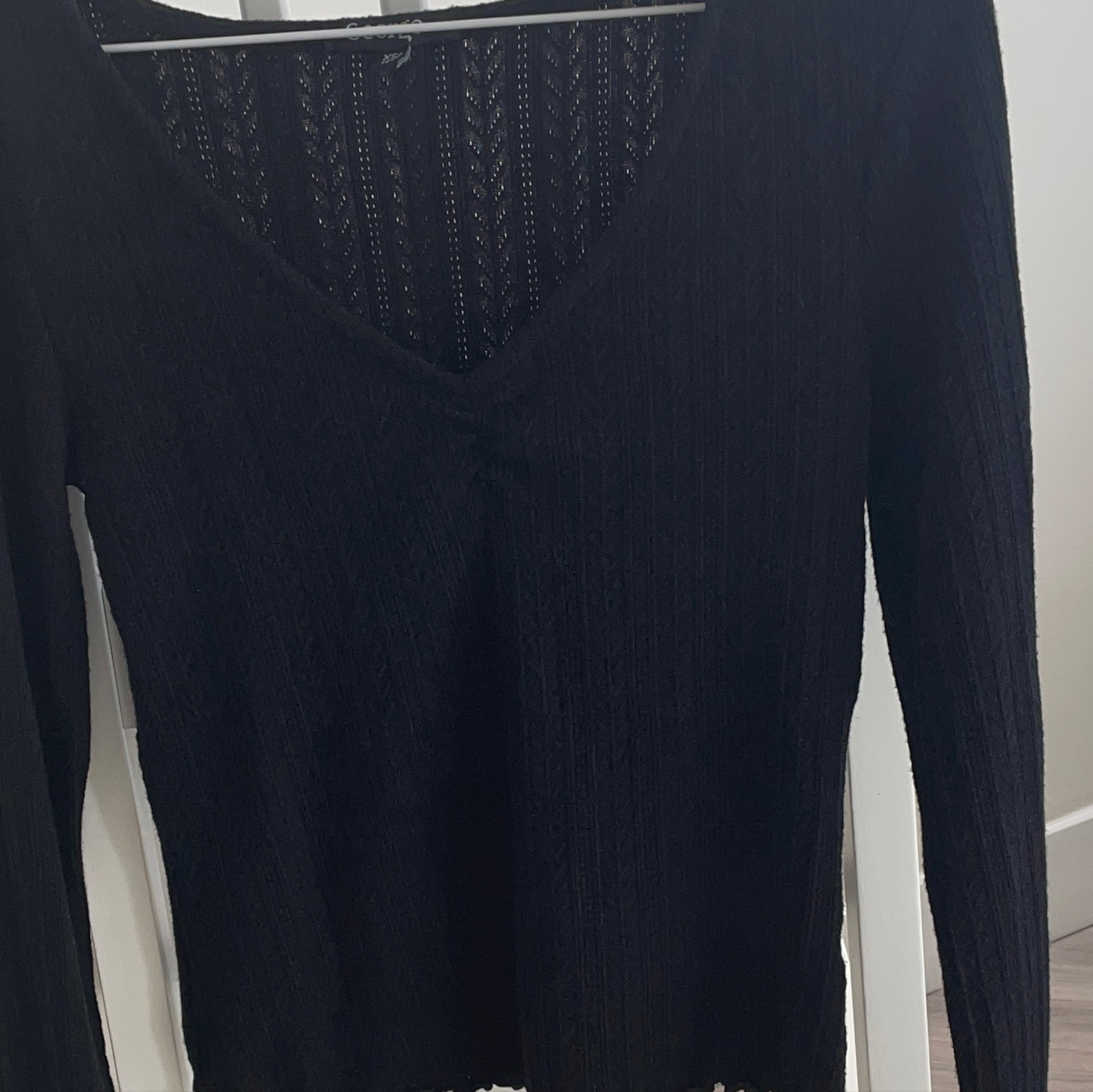 Black Knit Long Sleeve Top thumbnail