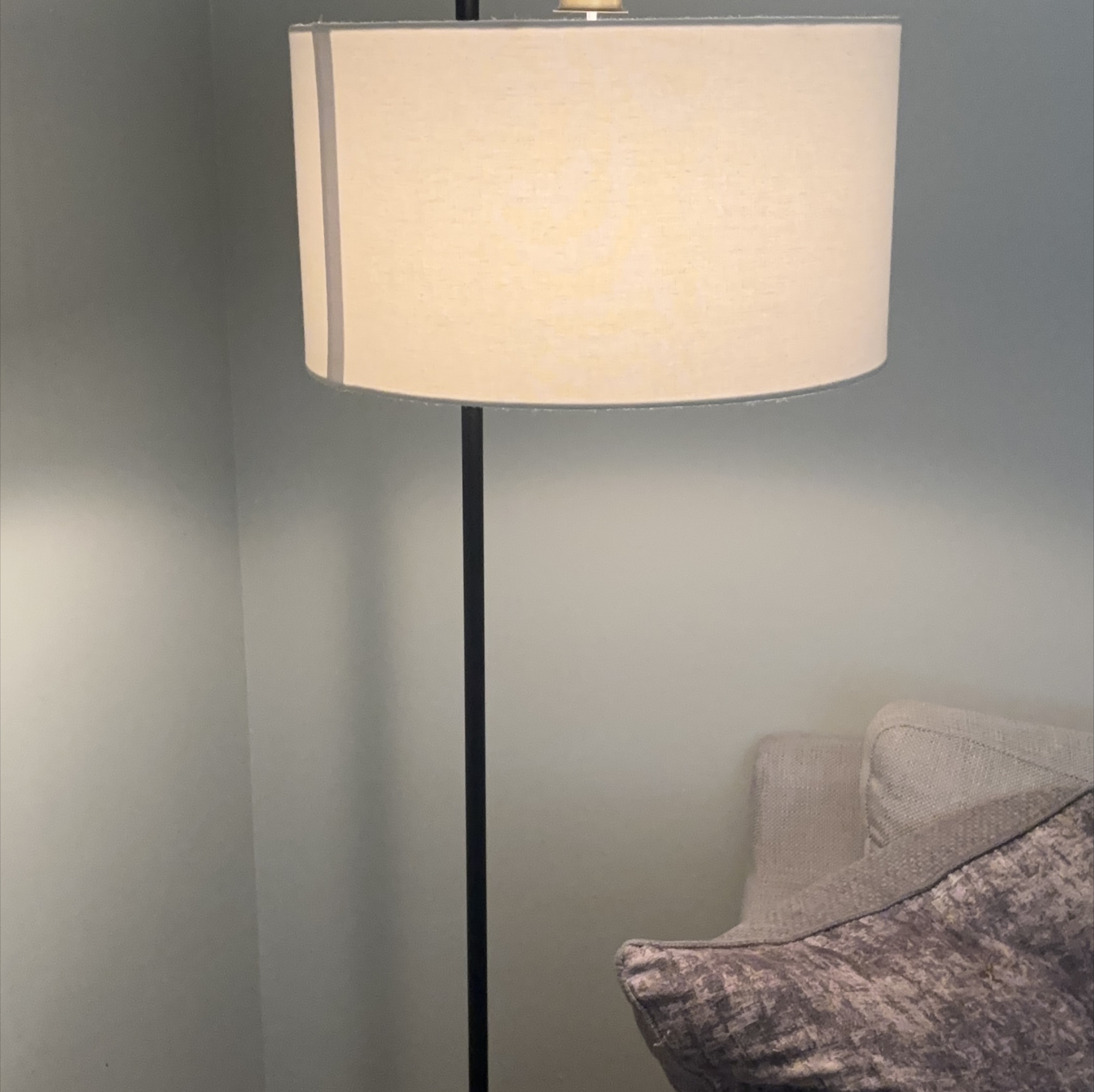 Modern Arc Floor Lamp with Off-White Shade - photo 2