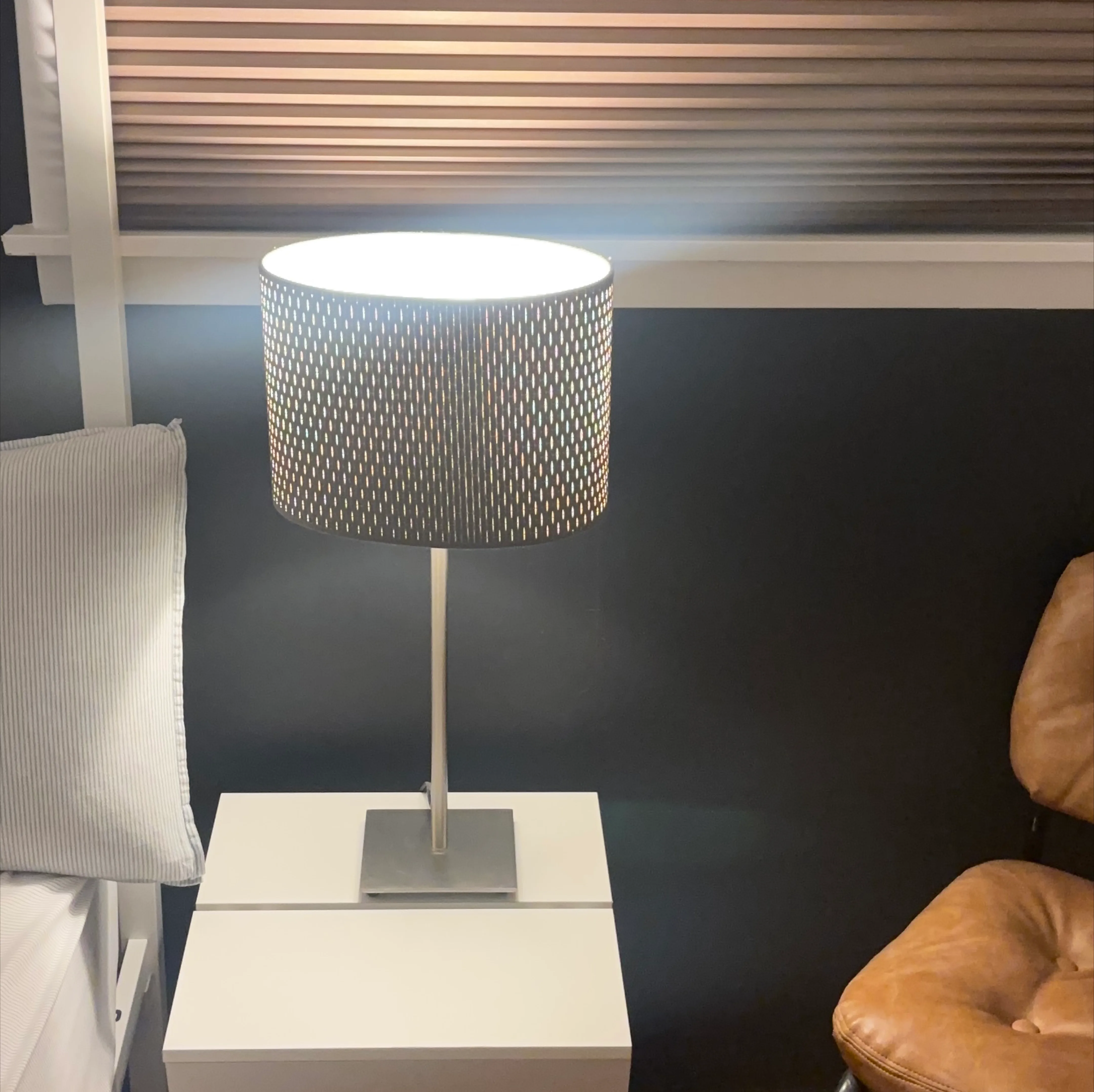 Modern Table Lamp with Patterned Shade
