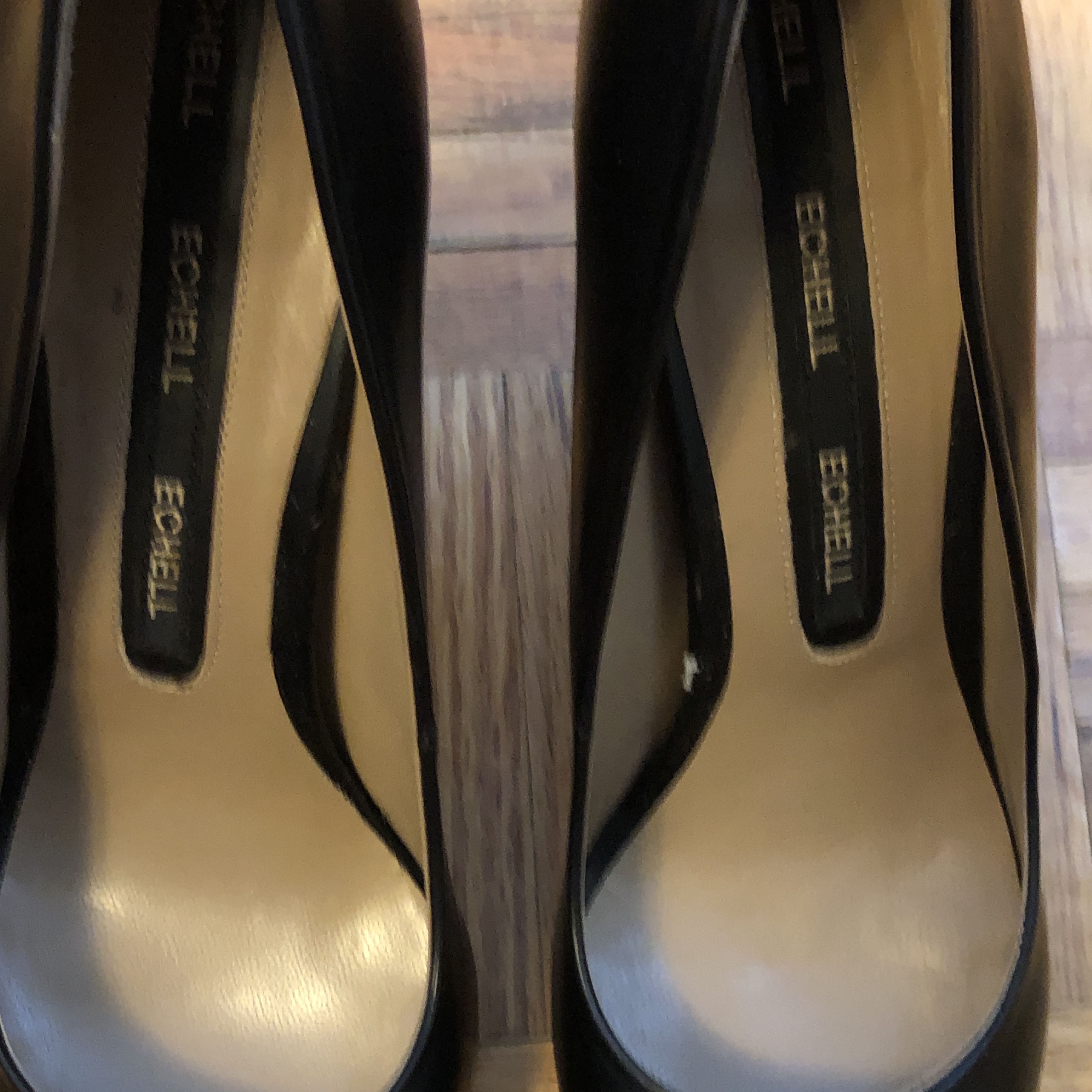 🧡Echelon Black Leather Heels thumbnail