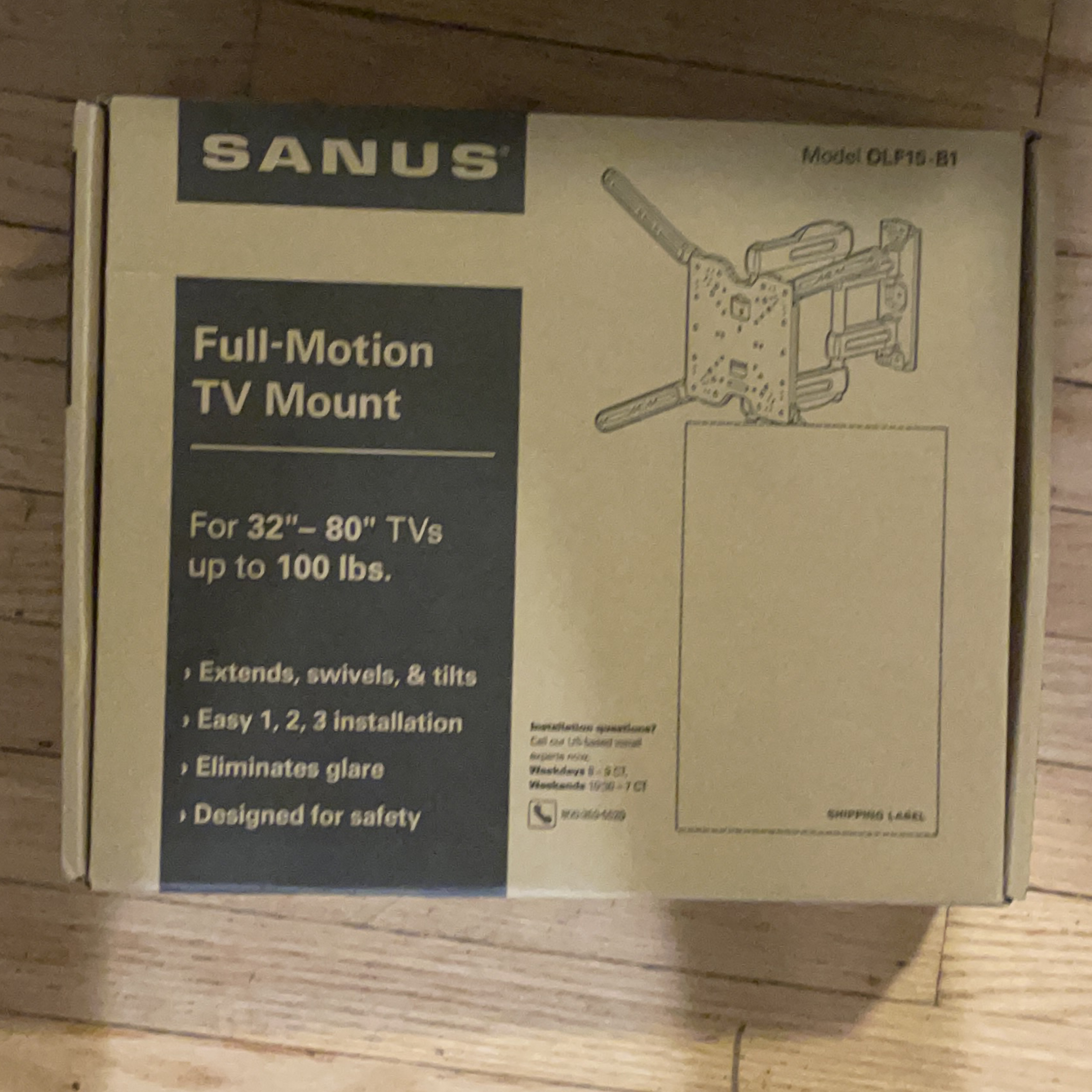 SANUS Full-Motion TV Mount - Model OLF15-B1 thumbnail