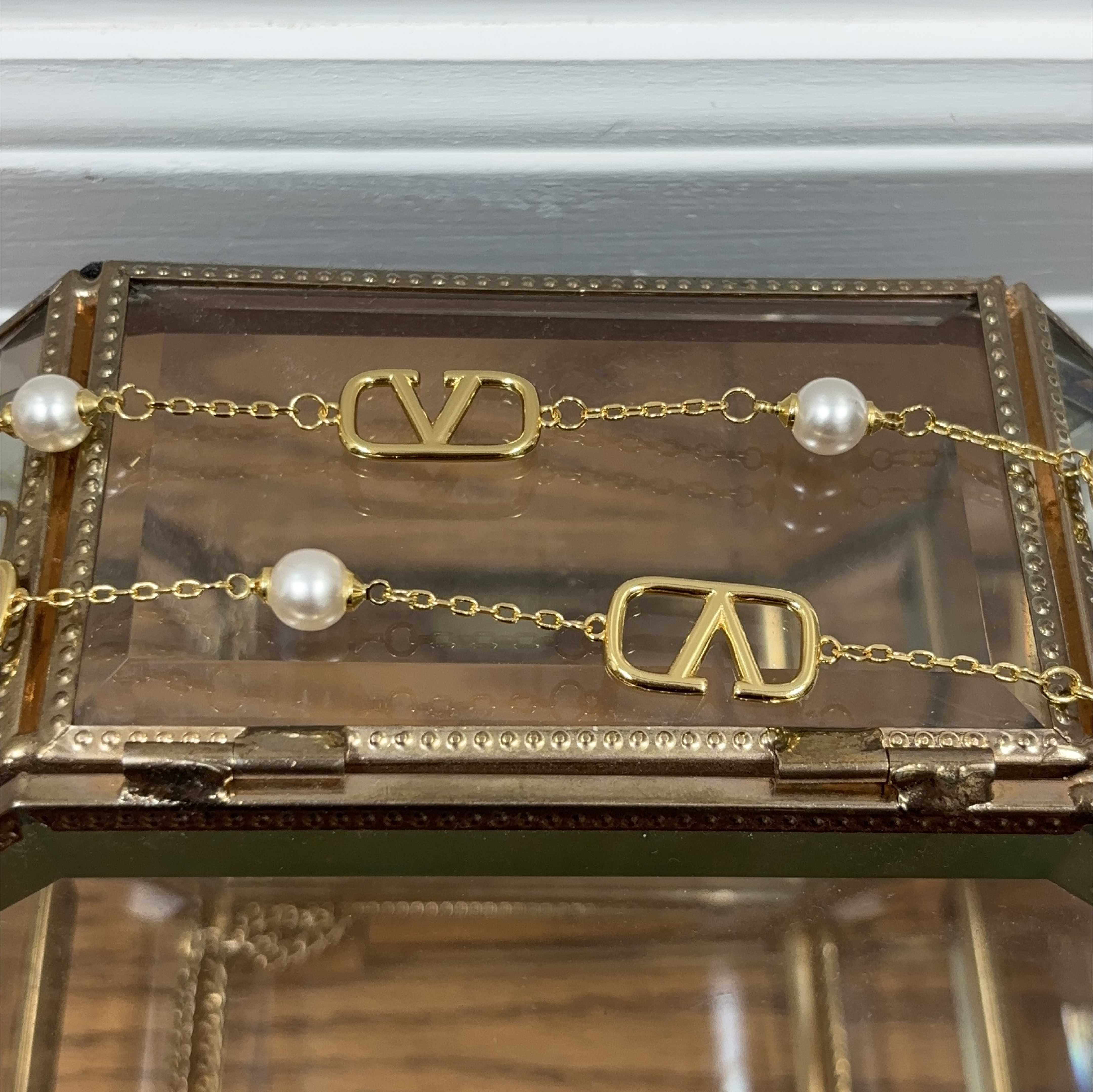 Valentino Garavani Inspired Pearl and Gold necklace