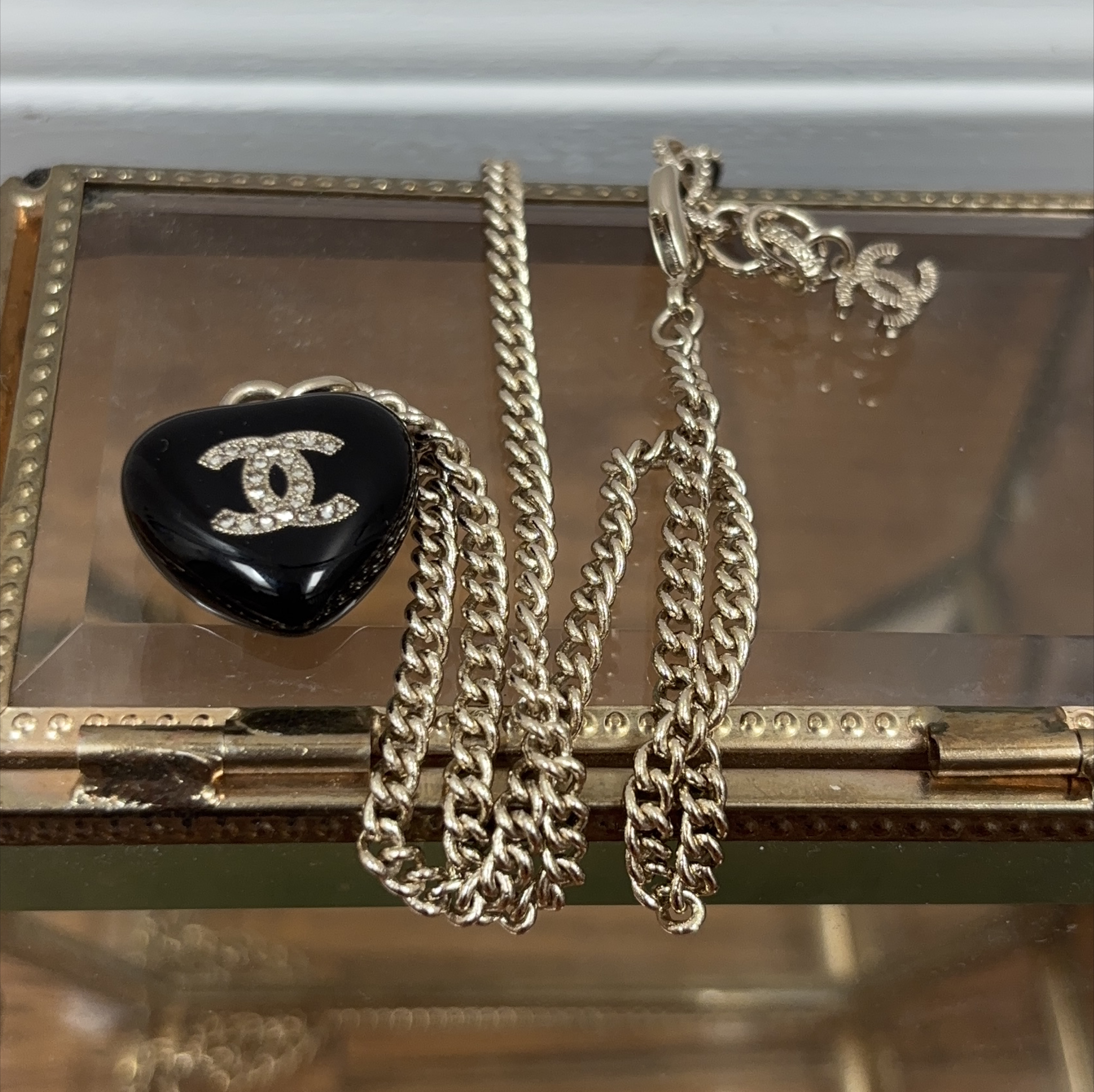 Chanel Black Heart Necklace thumbnail