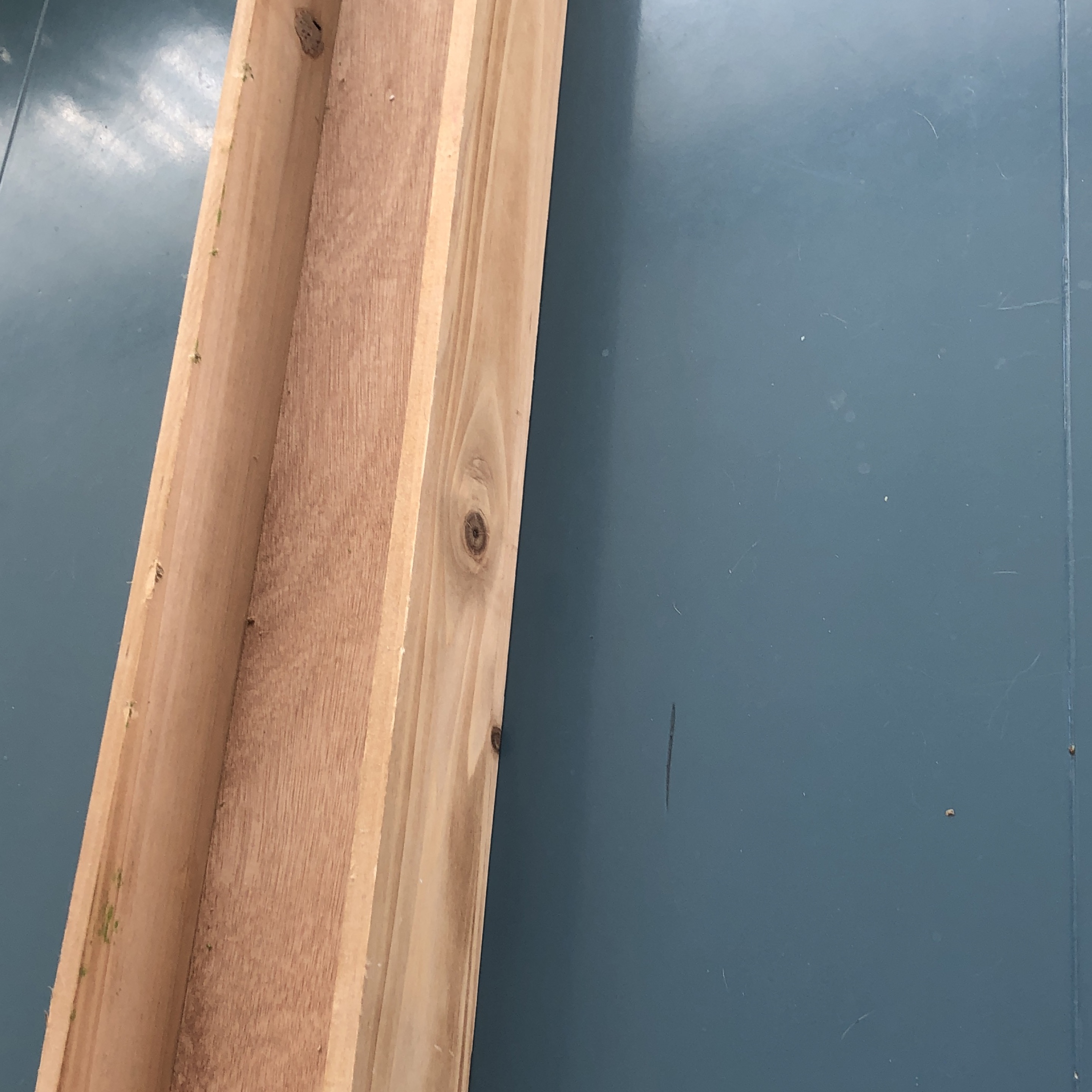 Long Wooden Tray with Metal Handles