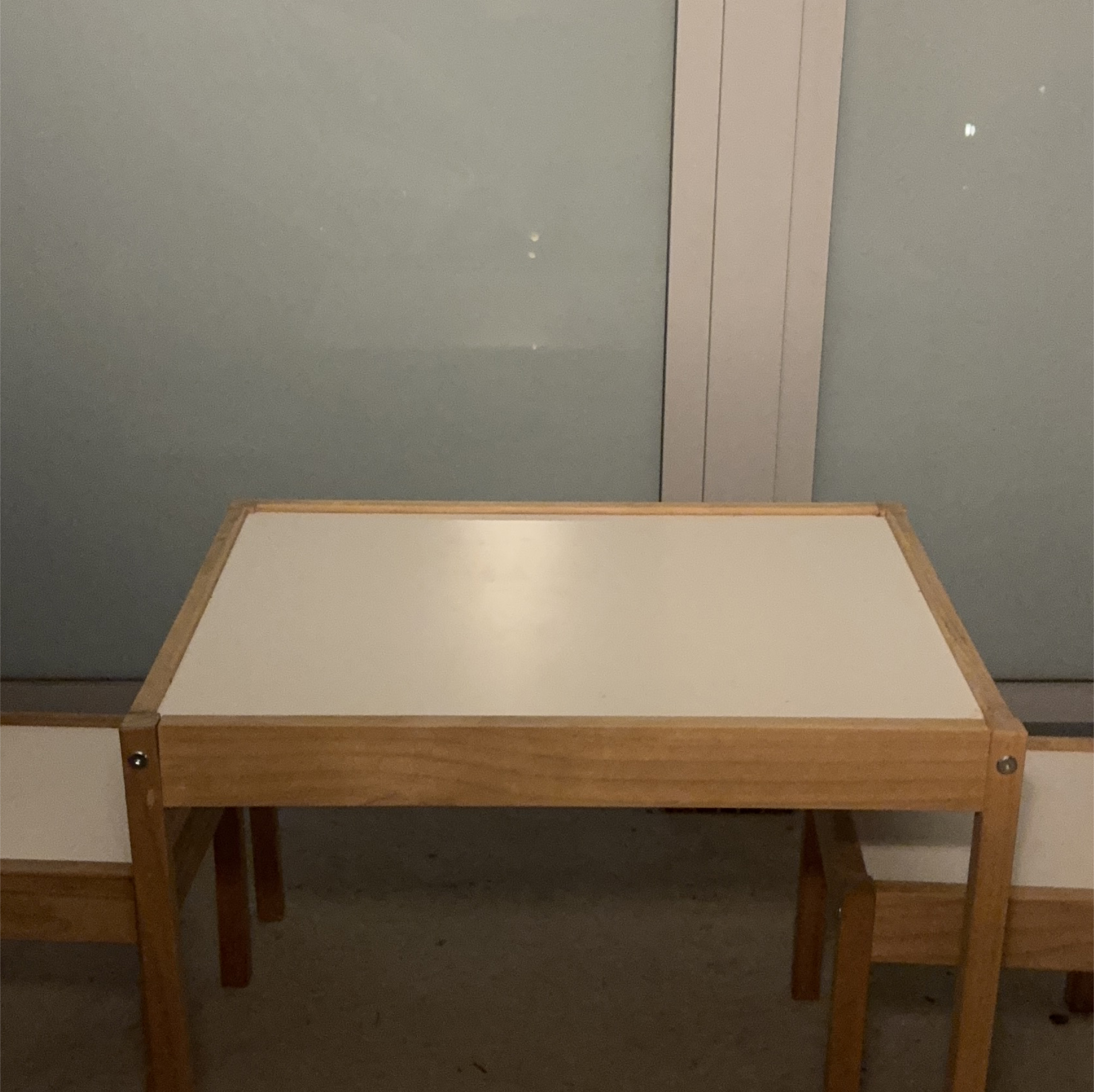 IKEA Children's Wooden Table and Two Chairs Set thumbnail
