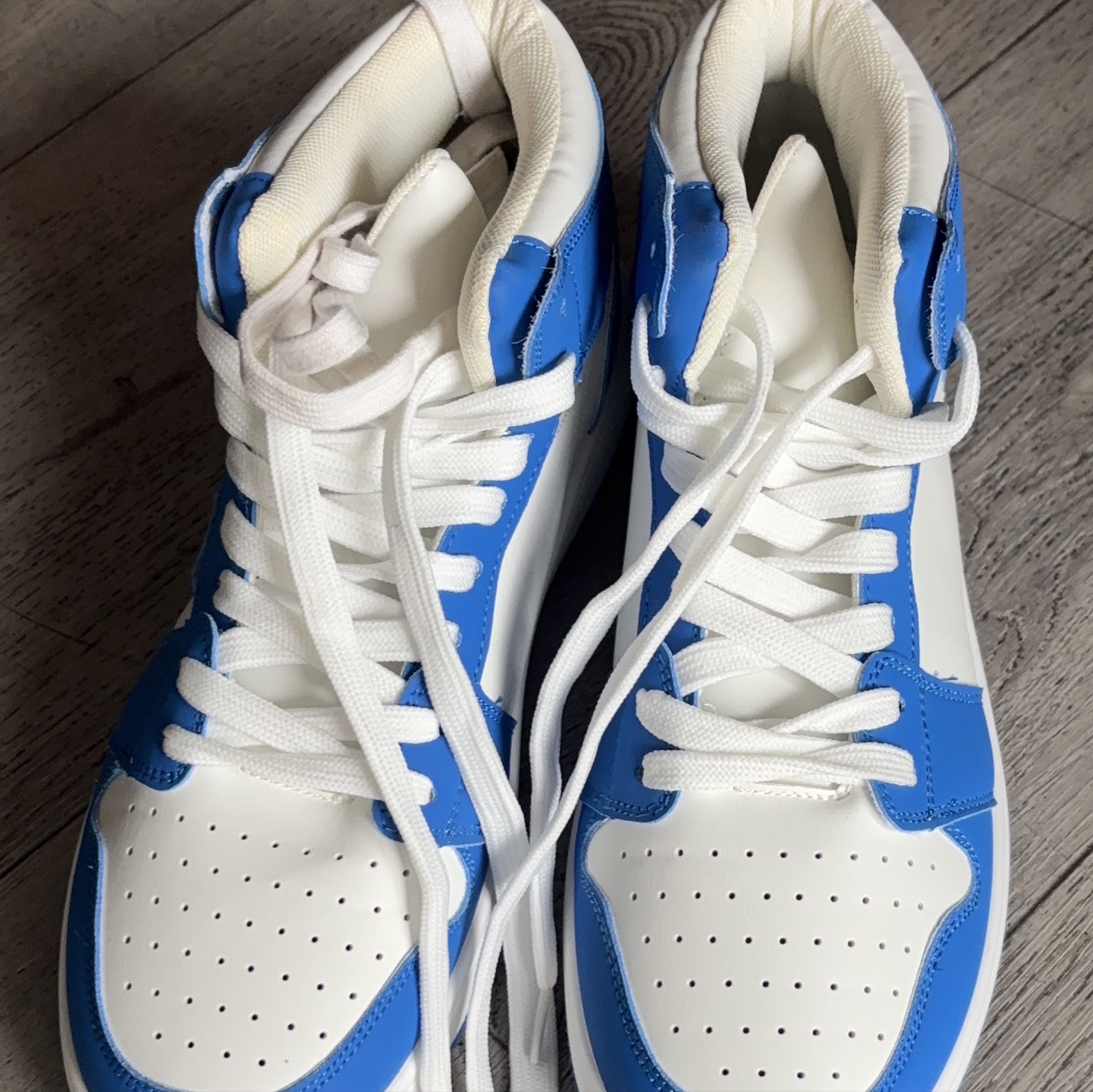 Blue and White High-Top Sneakers thumbnail