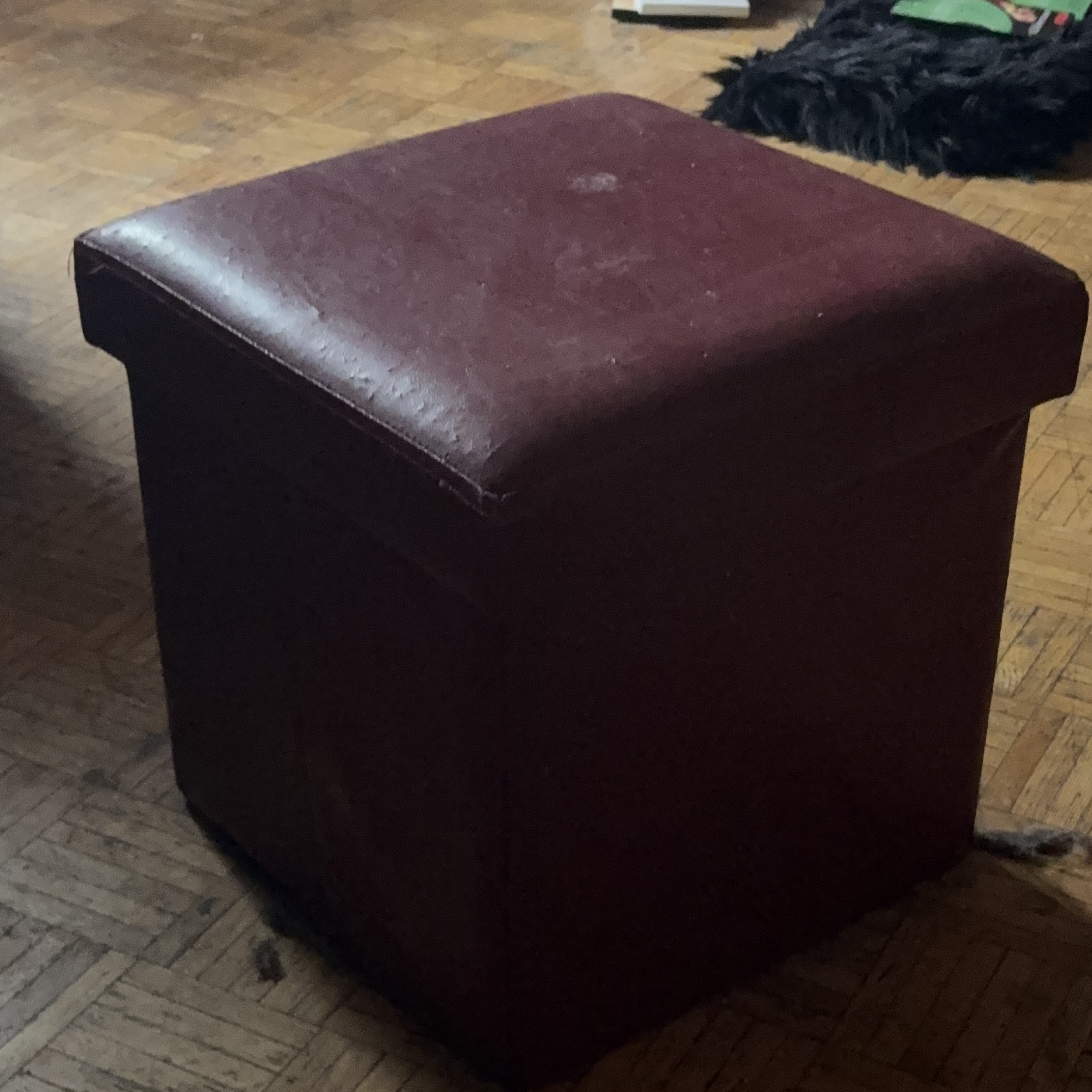 4 Maroon Storage Ottomans thumbnail