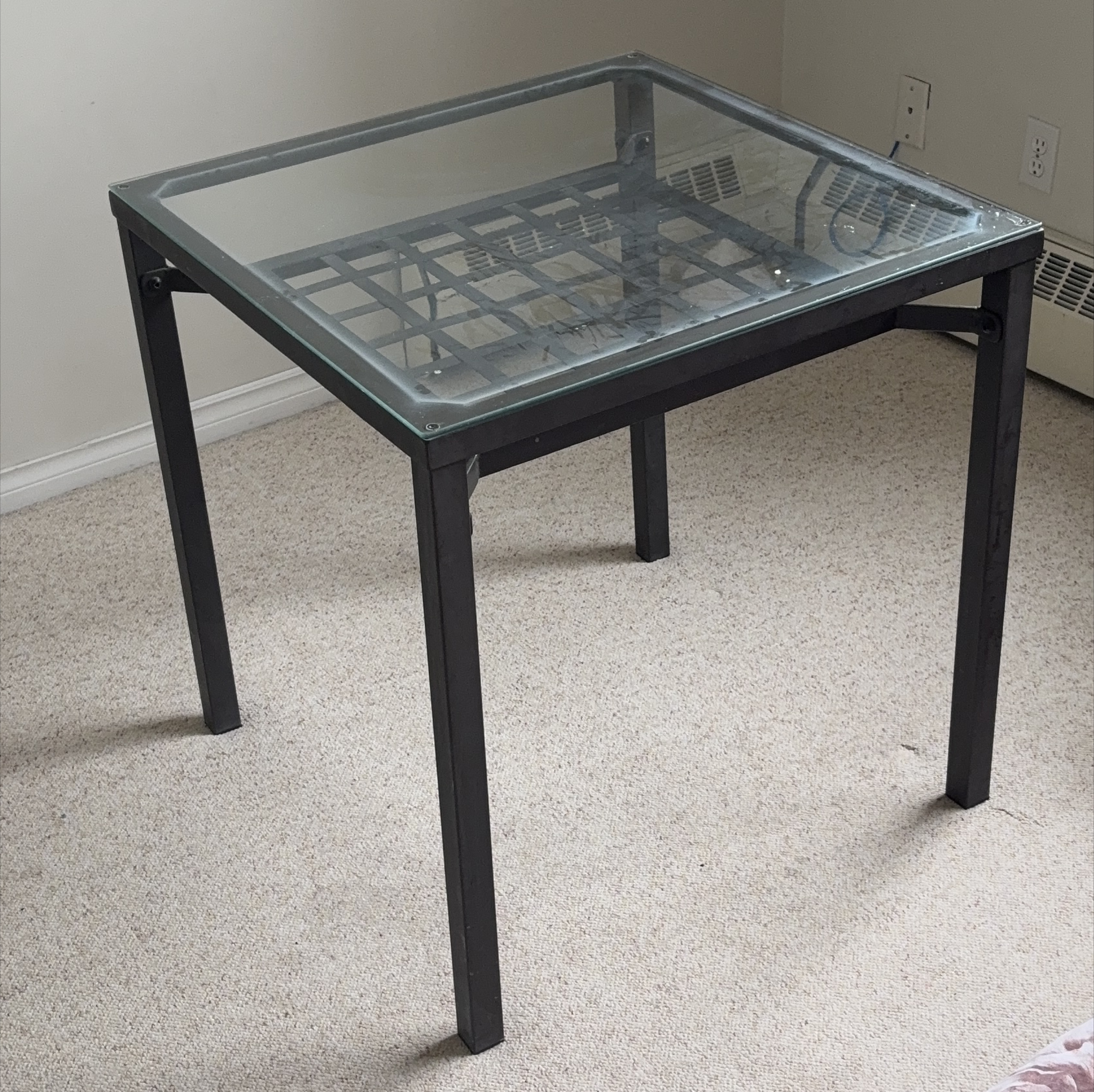 Glass-top Square Metal Table thumbnail