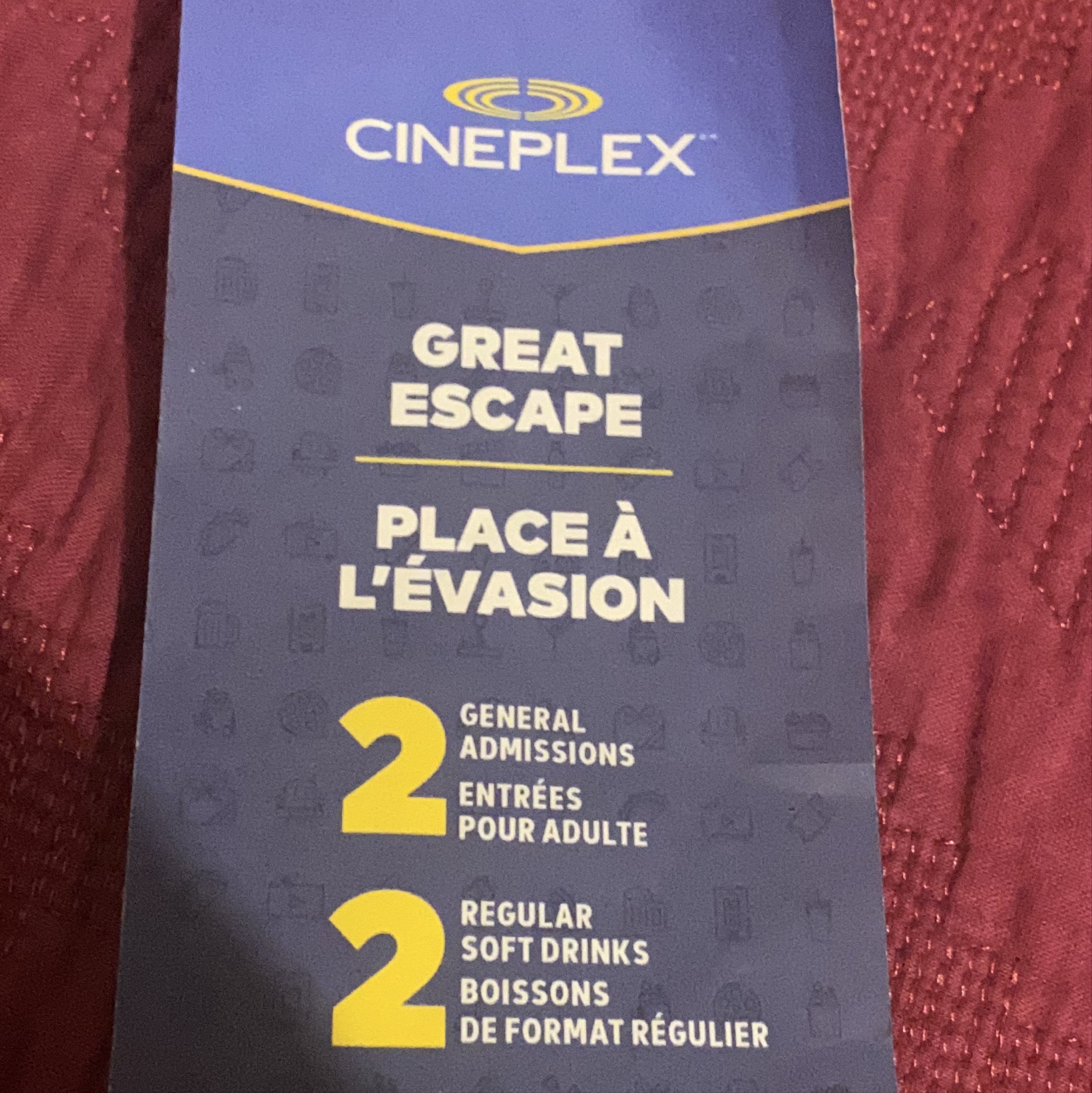 Cineplex Great Escape Tickets - 2 Admissions + 2 Drinks thumbnail