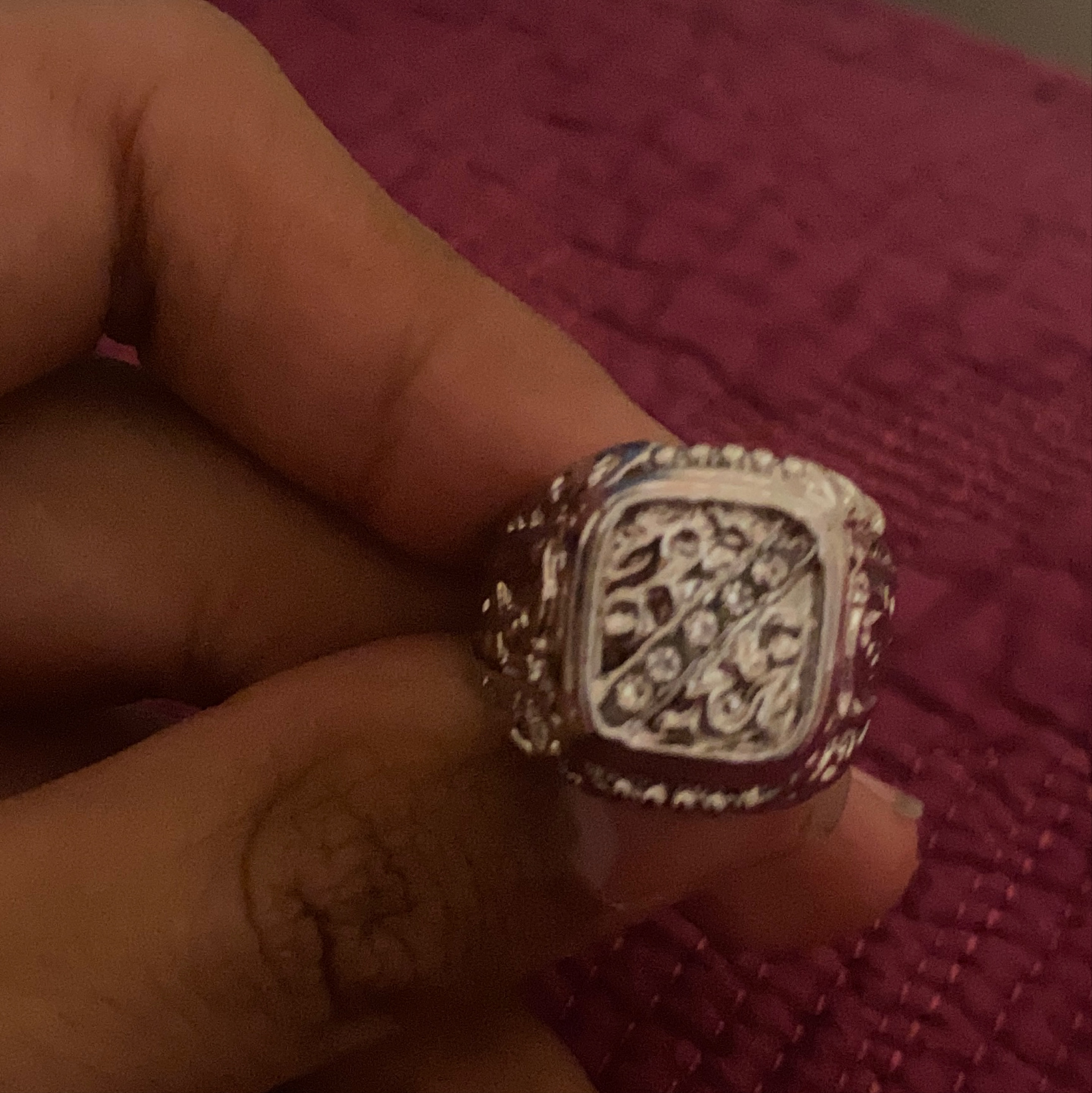 Men's Silver Ring with Cubic Zirconia thumbnail