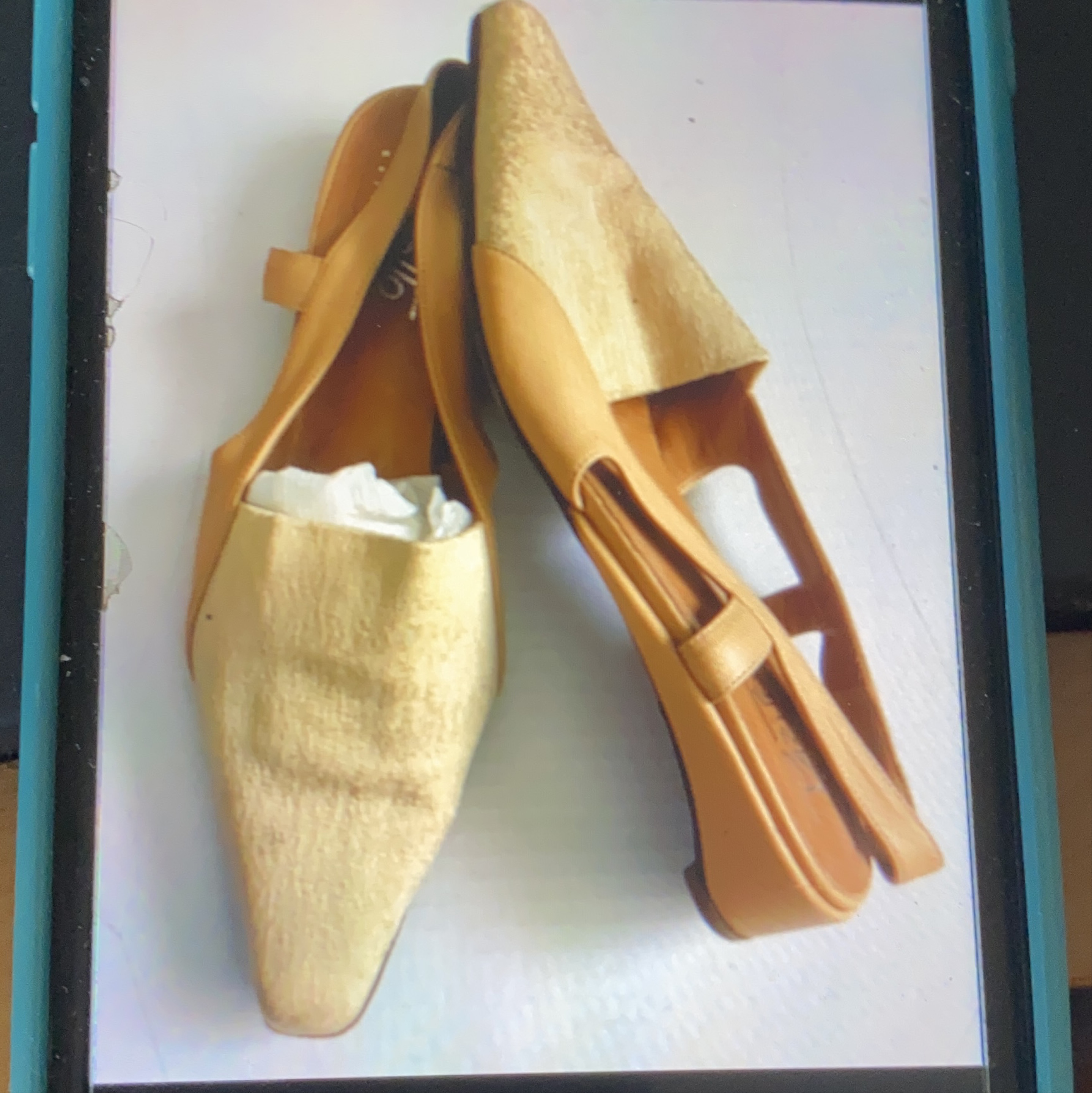 Beige Leather Slingback Flats thumbnail