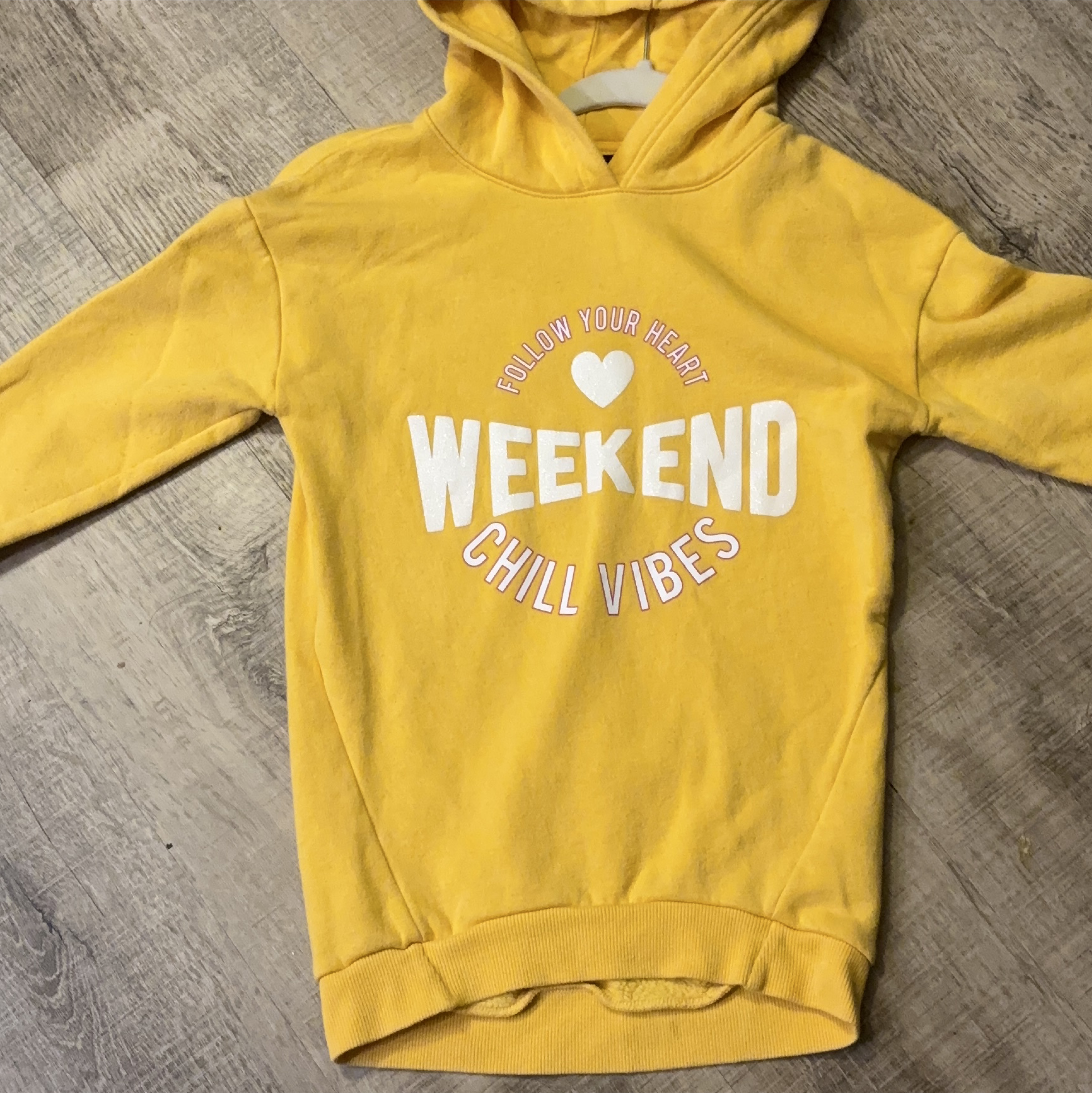 Girls Mustard Yellow Weekend Hoodie Size 6