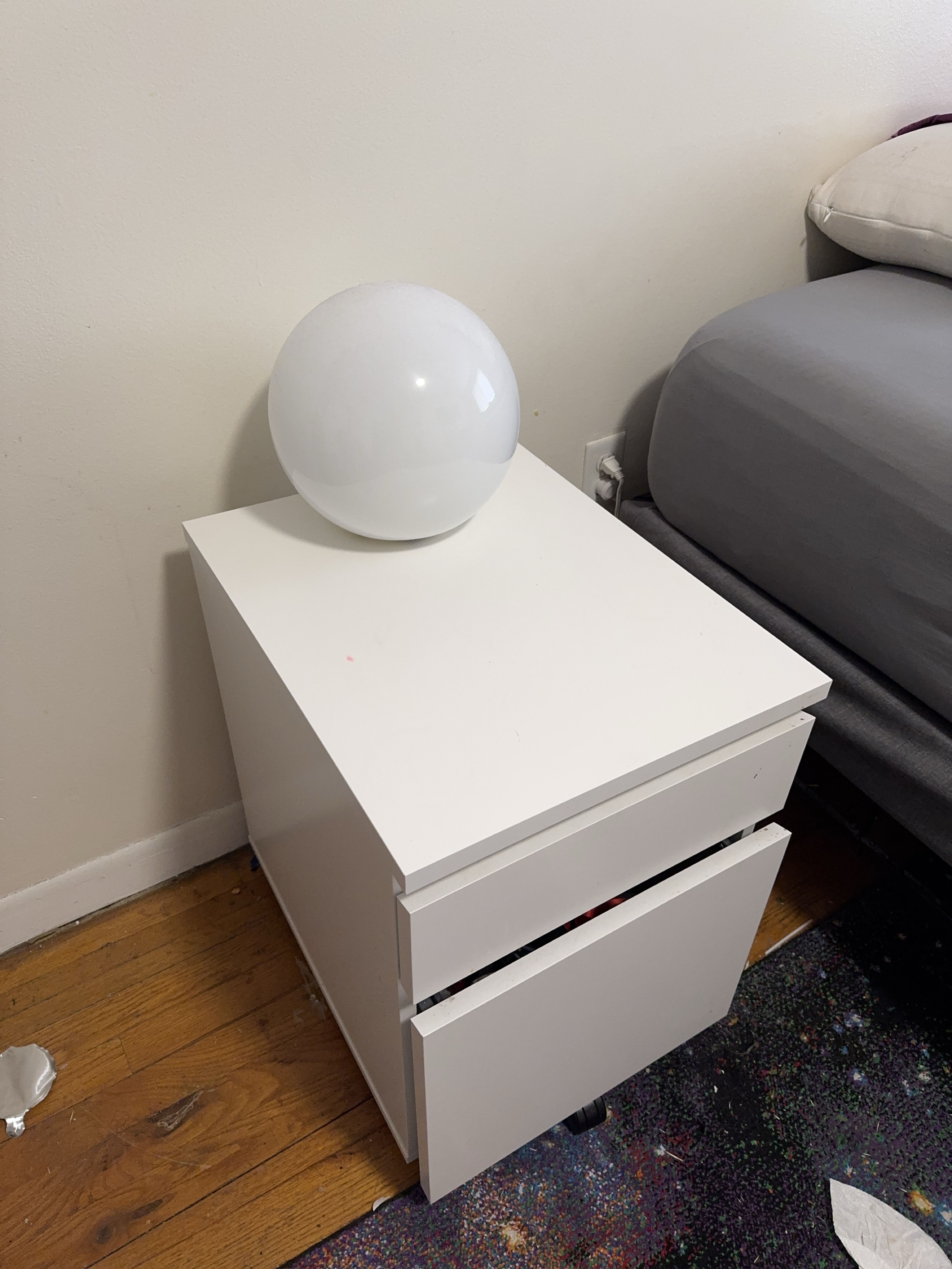 IKEA White 2-Drawer Nightstand thumbnail