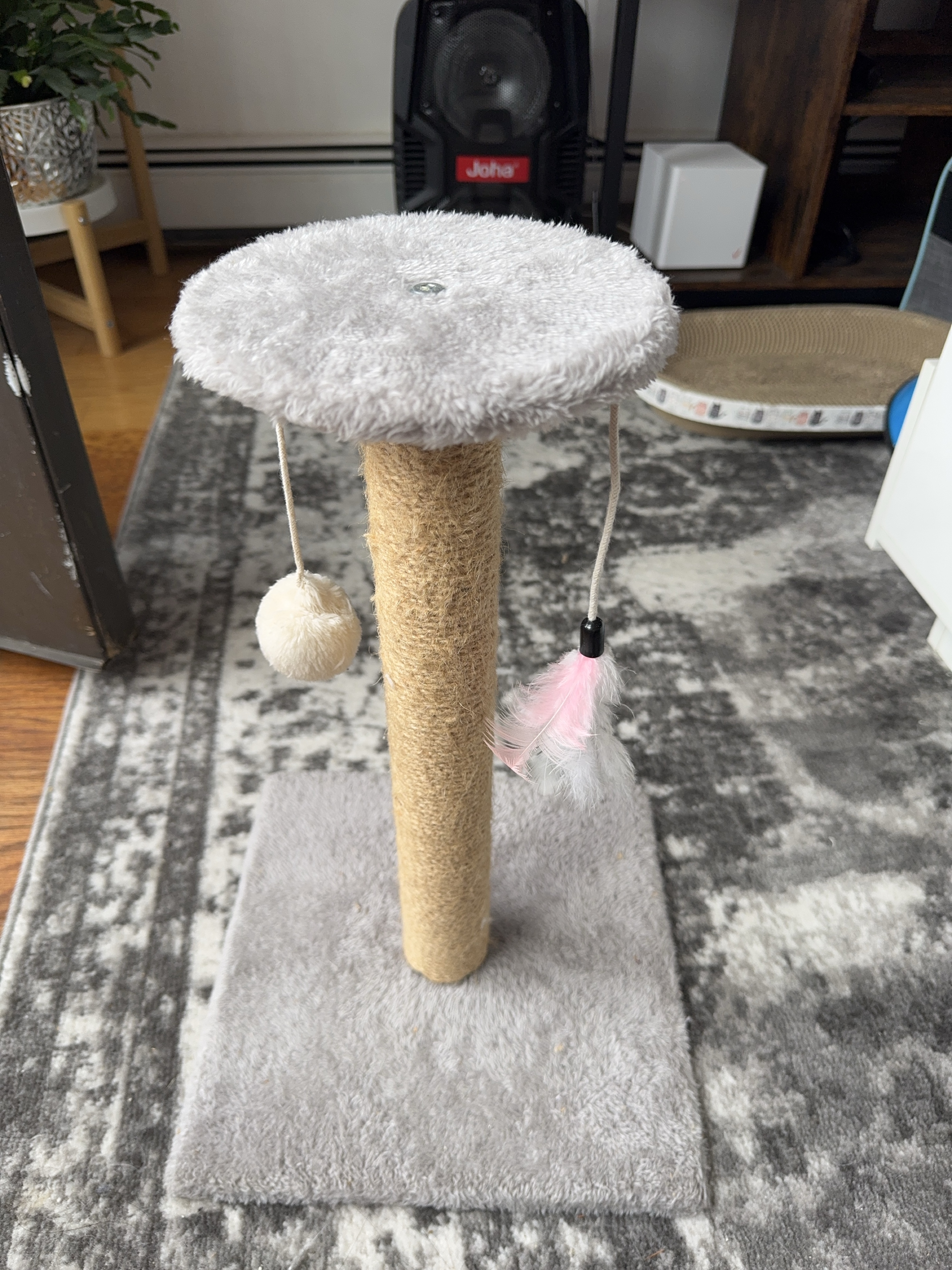 Cat scratching post with toys thumbnail