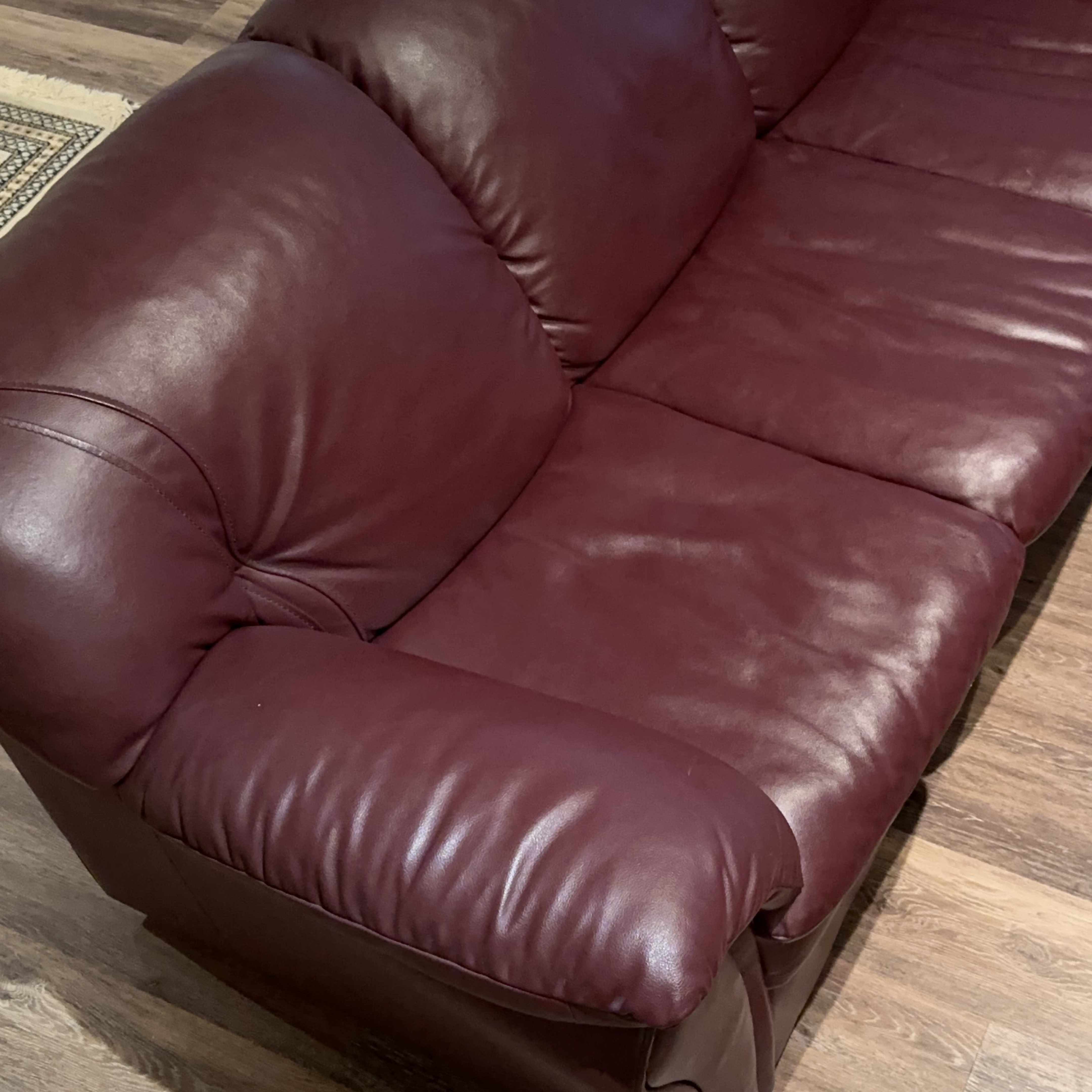 Burgundy Leather Sofa