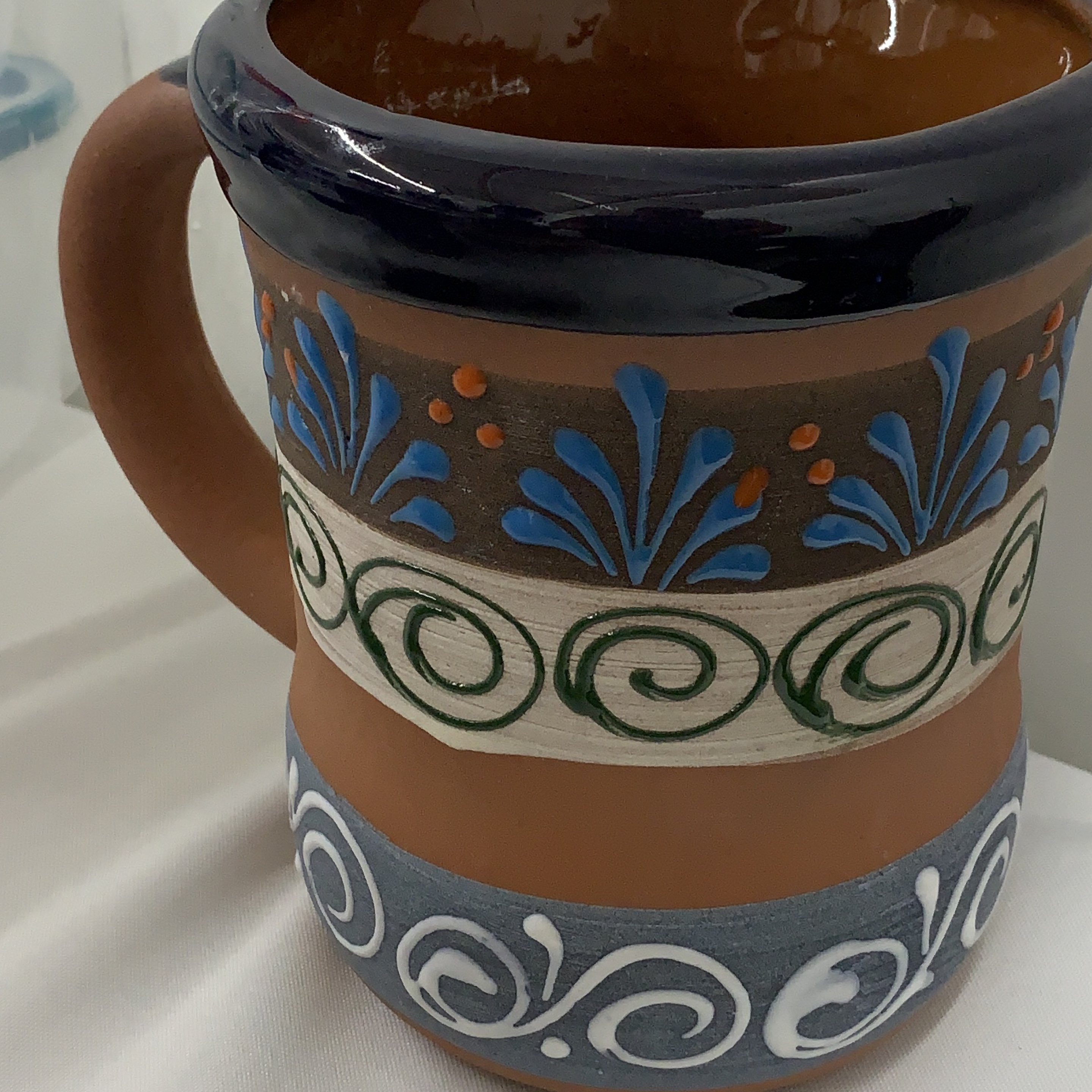 Hand-painted Mexican Talavera-style mug🥕 thumbnail