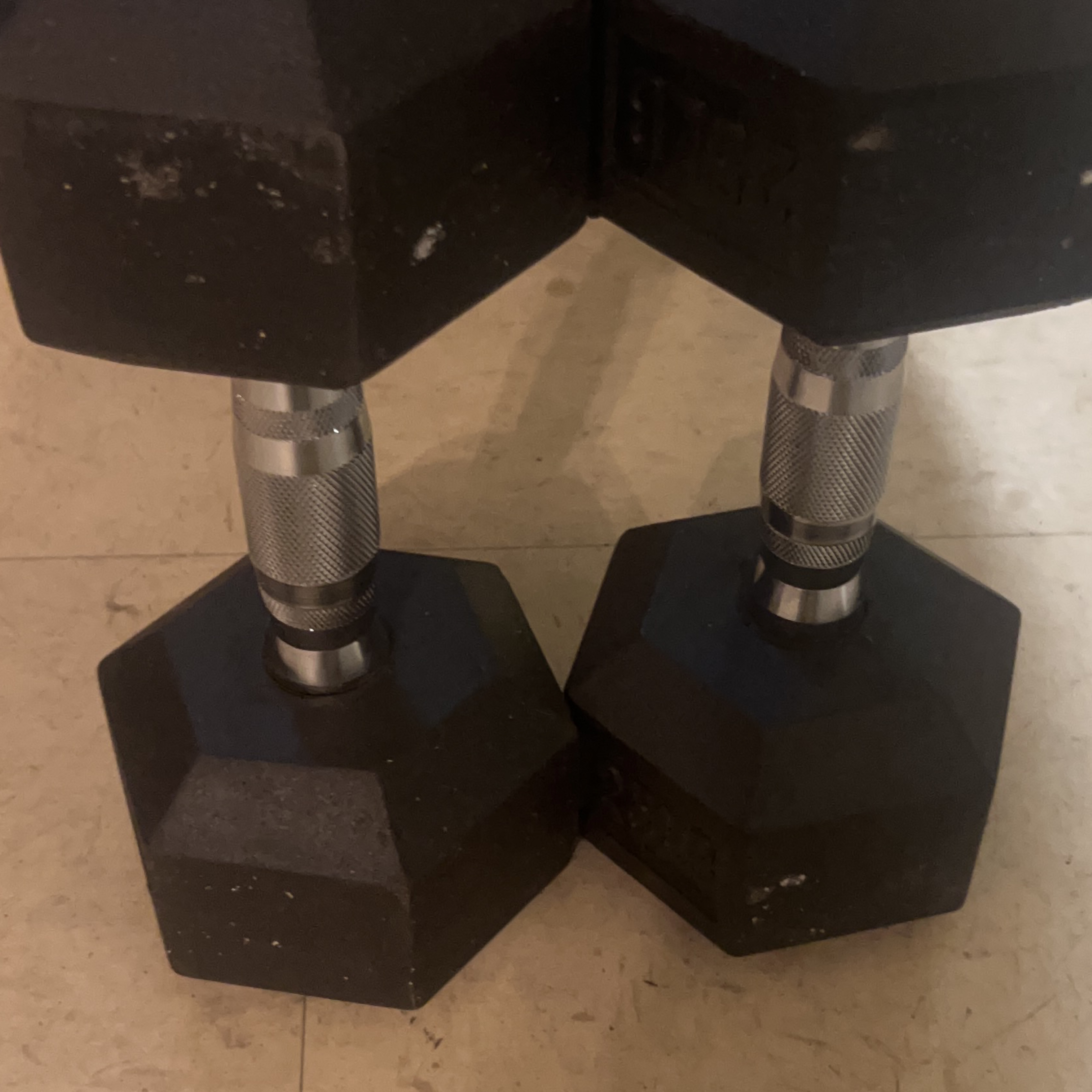 Pair of Used 25 lbs Hex Dumbbells thumbnail