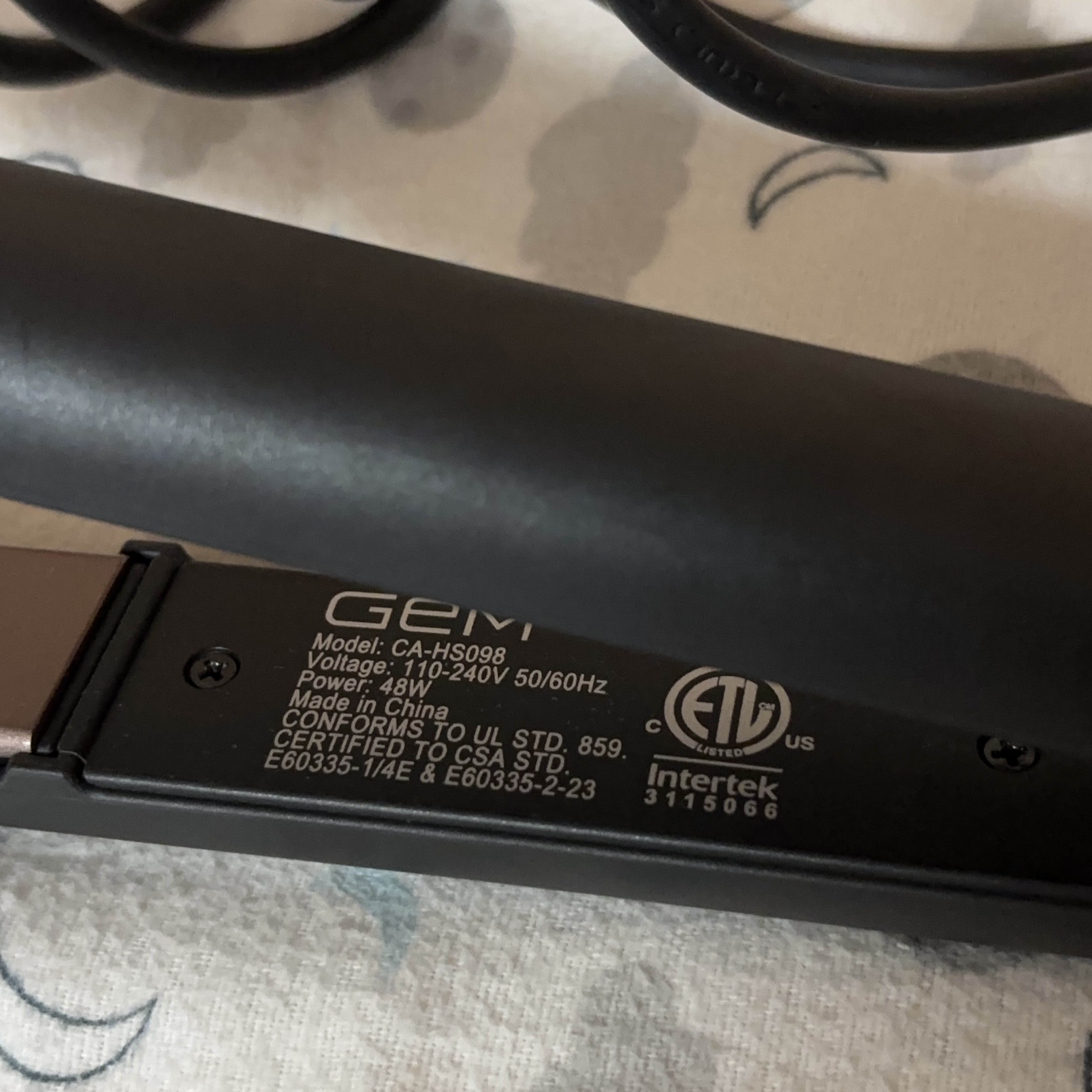 GEM Flat Iron Hair Straightener thumbnail