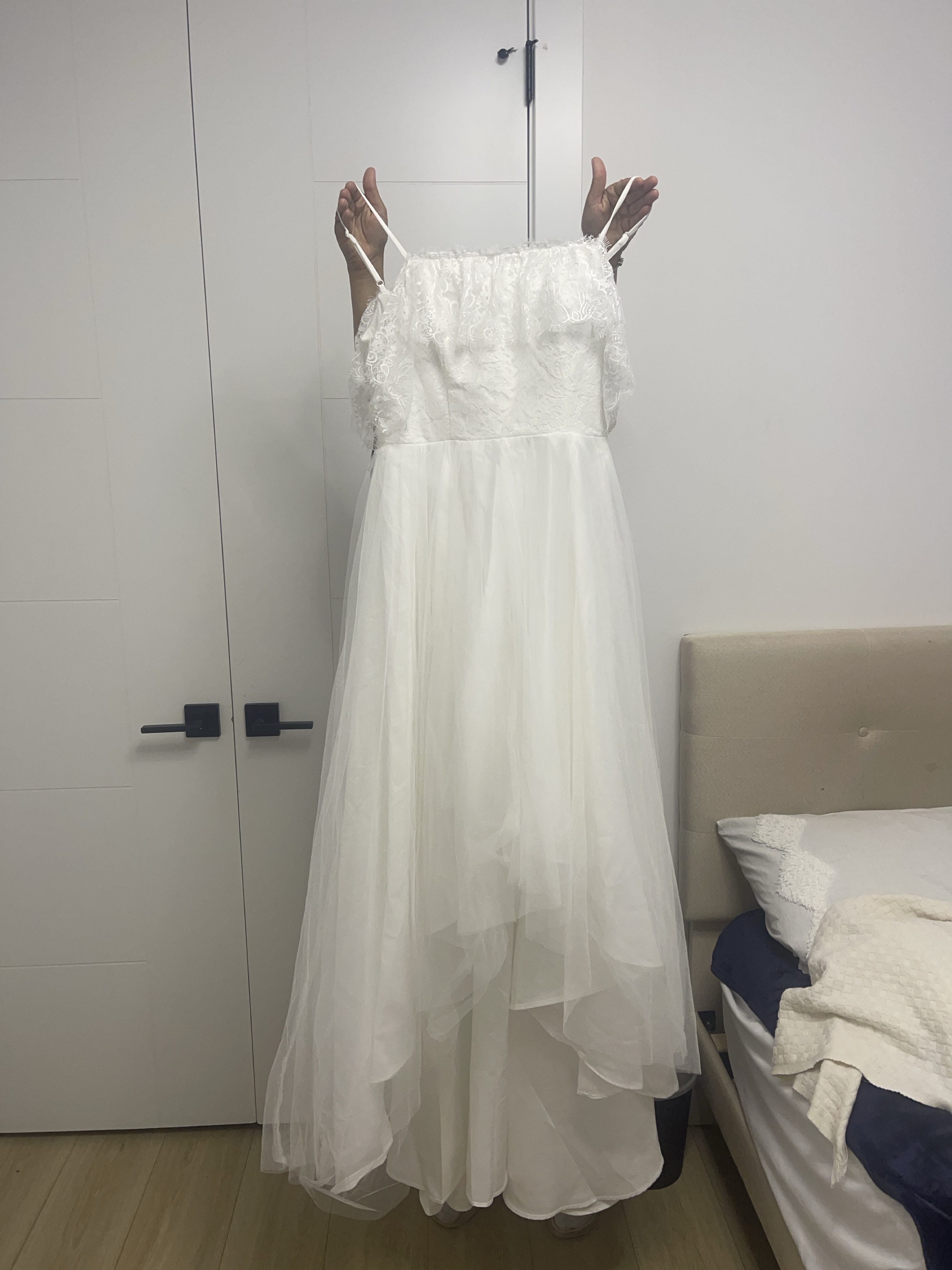White Lace High-Low Prom Dress thumbnail