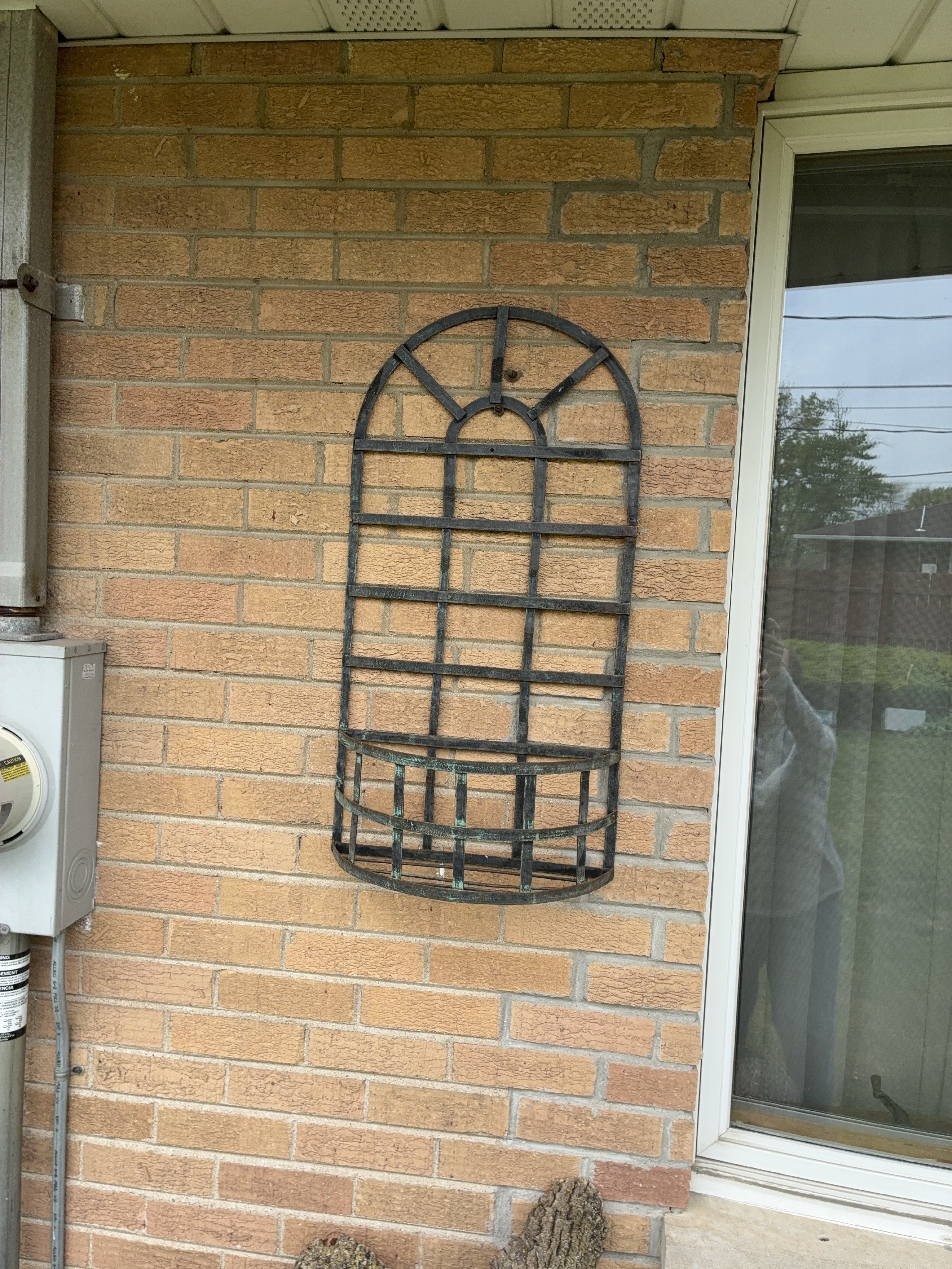 Large Vintage Metal Wall Planter sturdy outdoor planter thumbnail