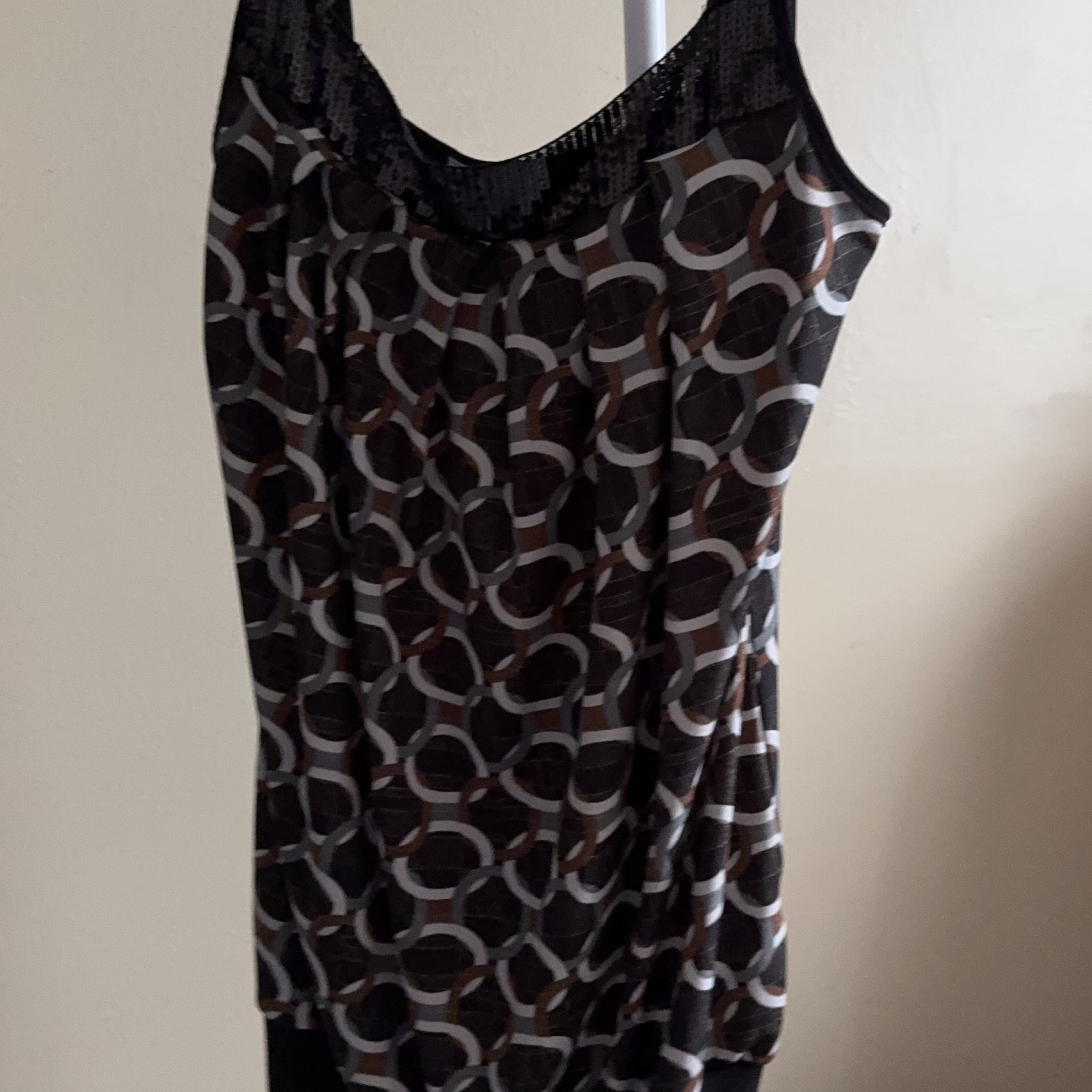 Sequined Chain Print Sleeveless Top thumbnail