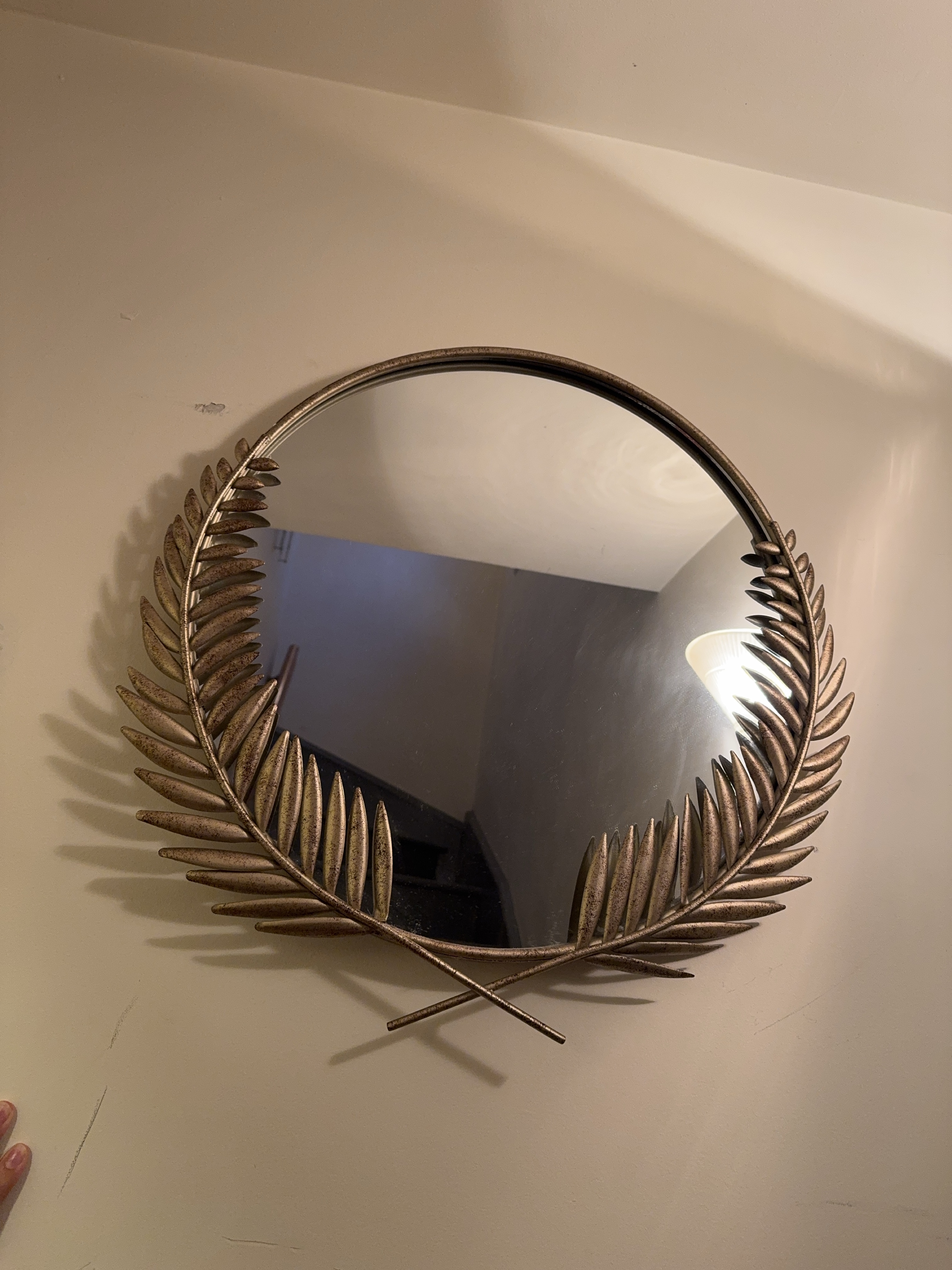 Round Wall Mirror with Gold Leaf Frame thumbnail