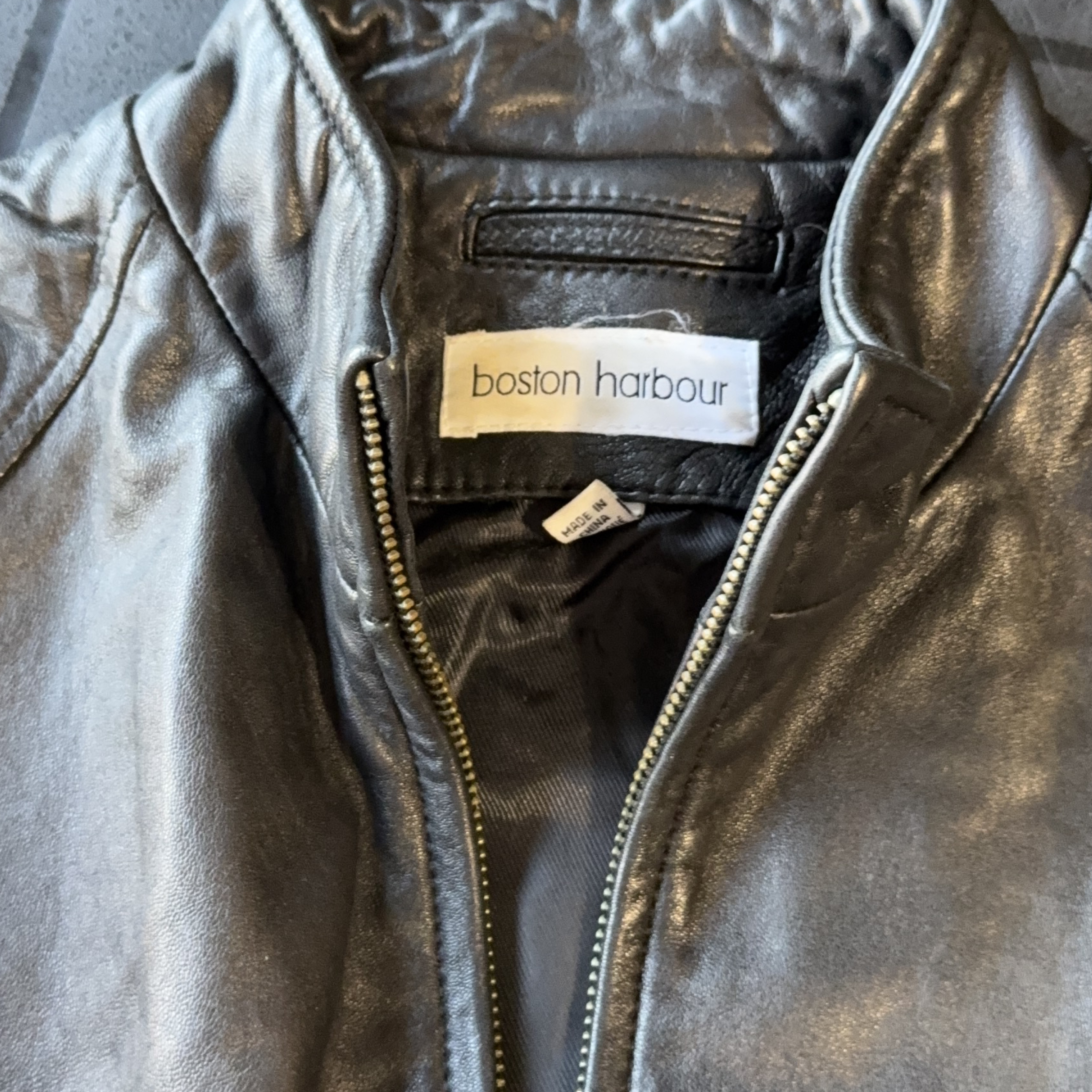 Women's Boston Harbour Black Leather Jacket thumbnail