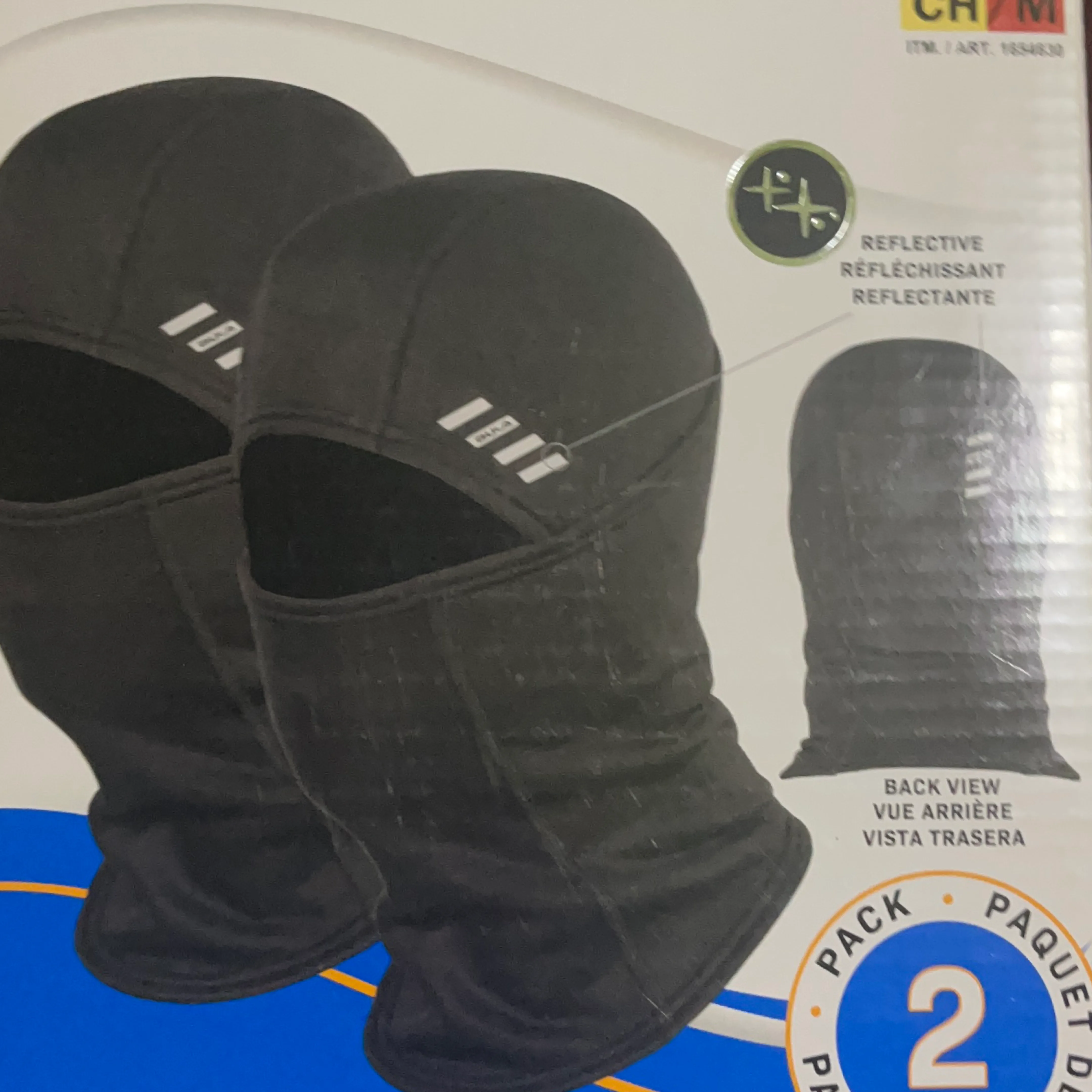 2 Pack Black Reflective Balaclavas