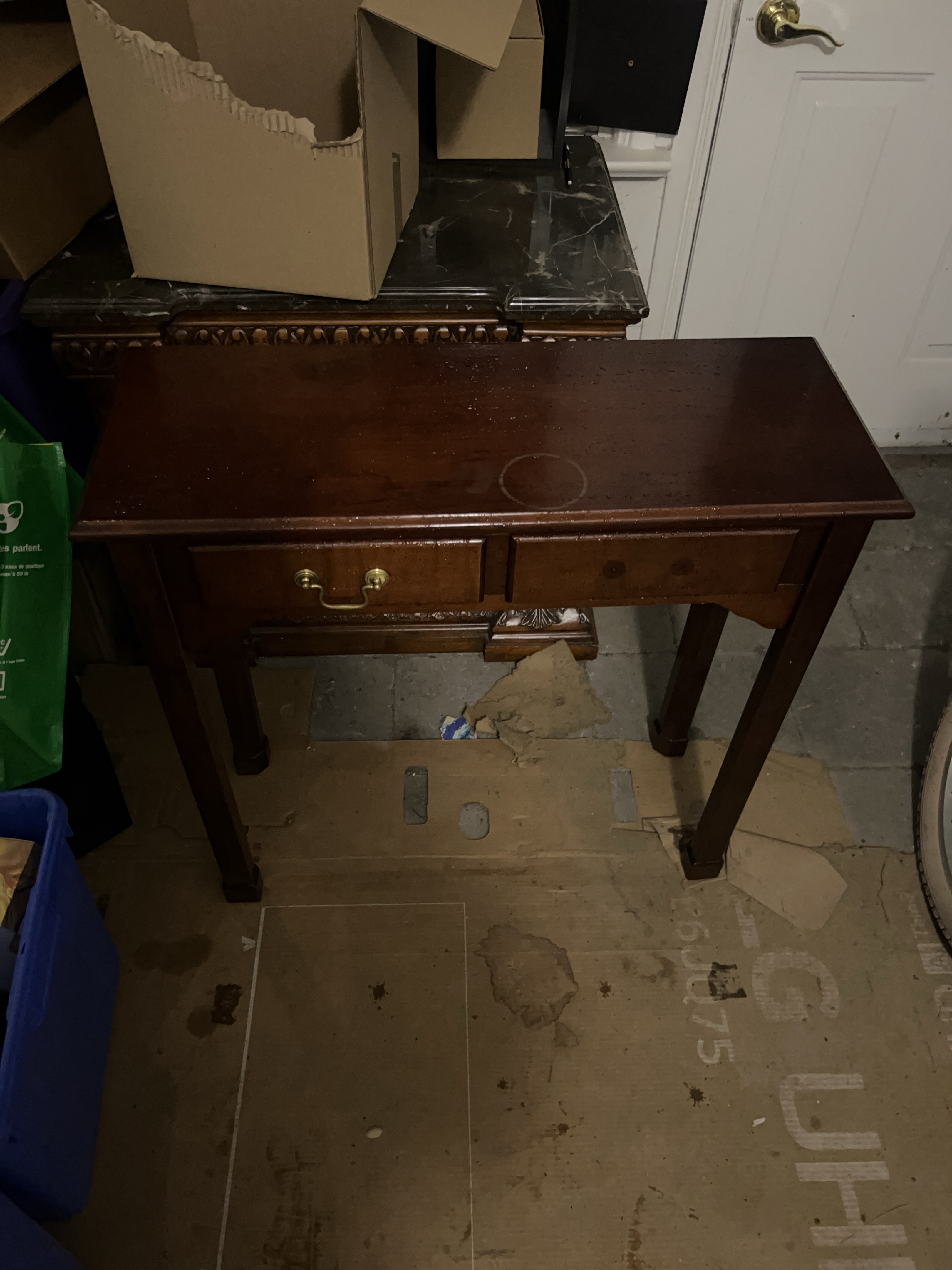 Dark Wood Console Table with Drawer thumbnail