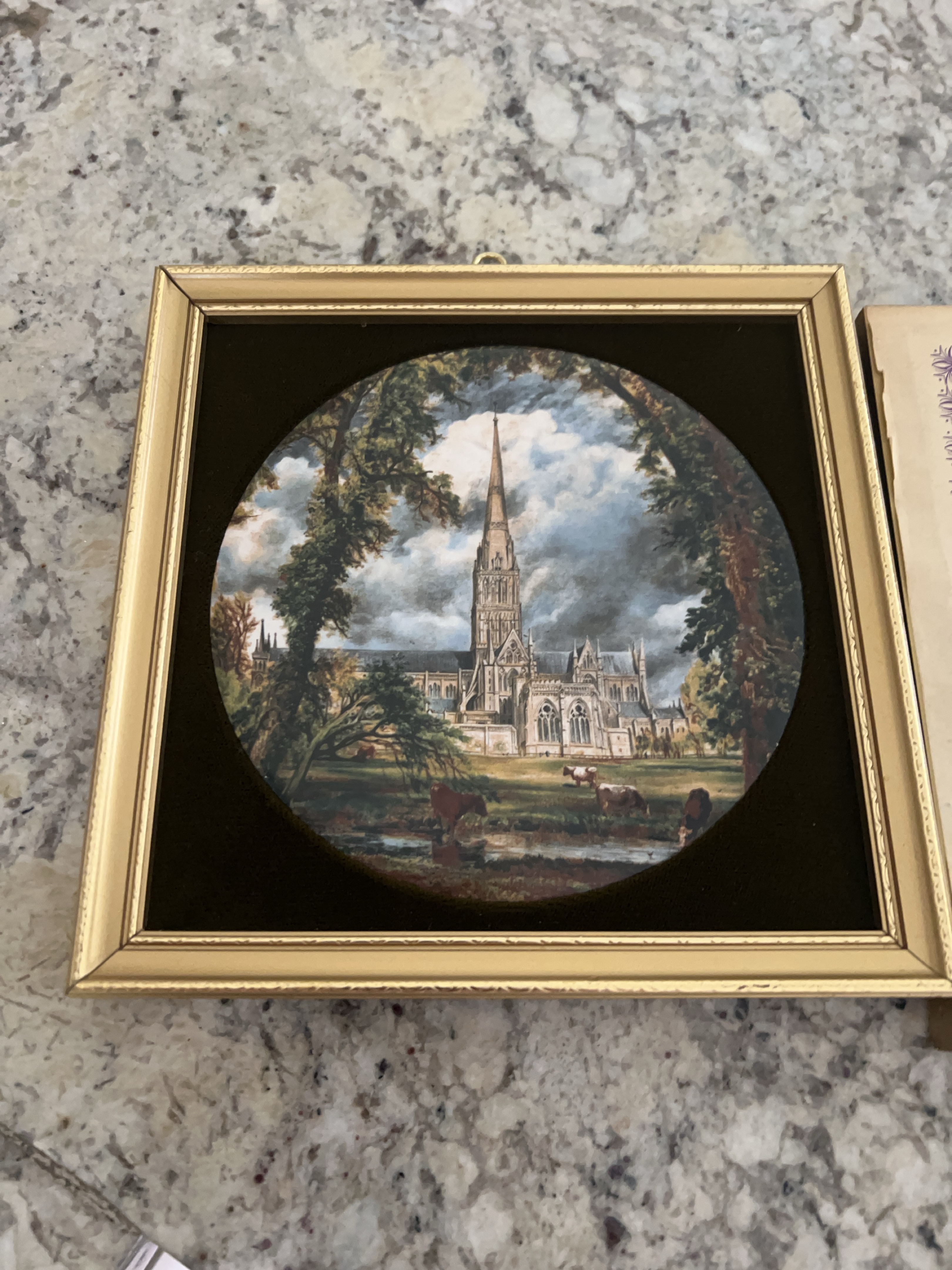 Framed Salisbury Cathedral Decorative Plate thumbnail