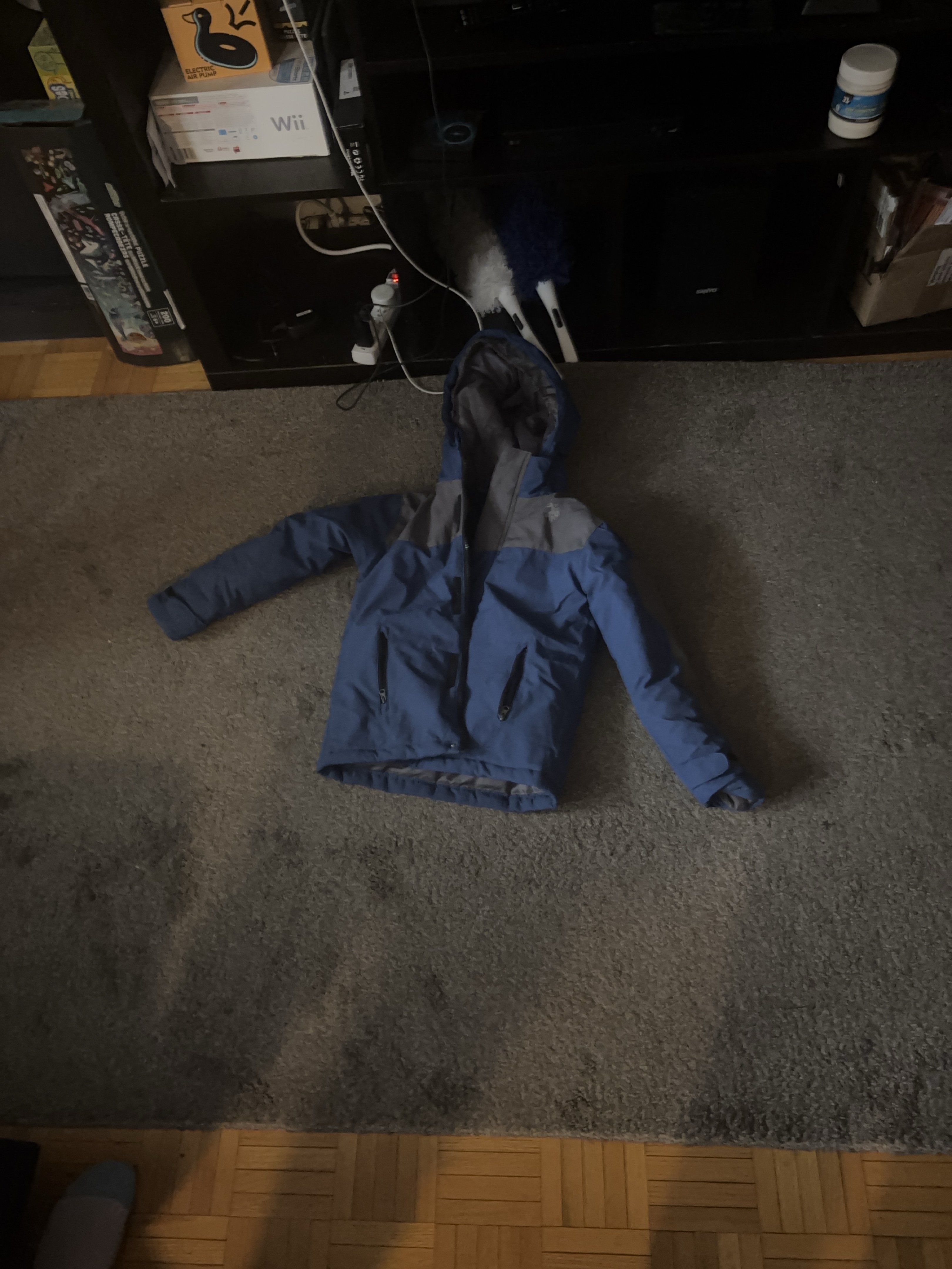 Boys' Blue and Grey Winter Jacket thumbnail
