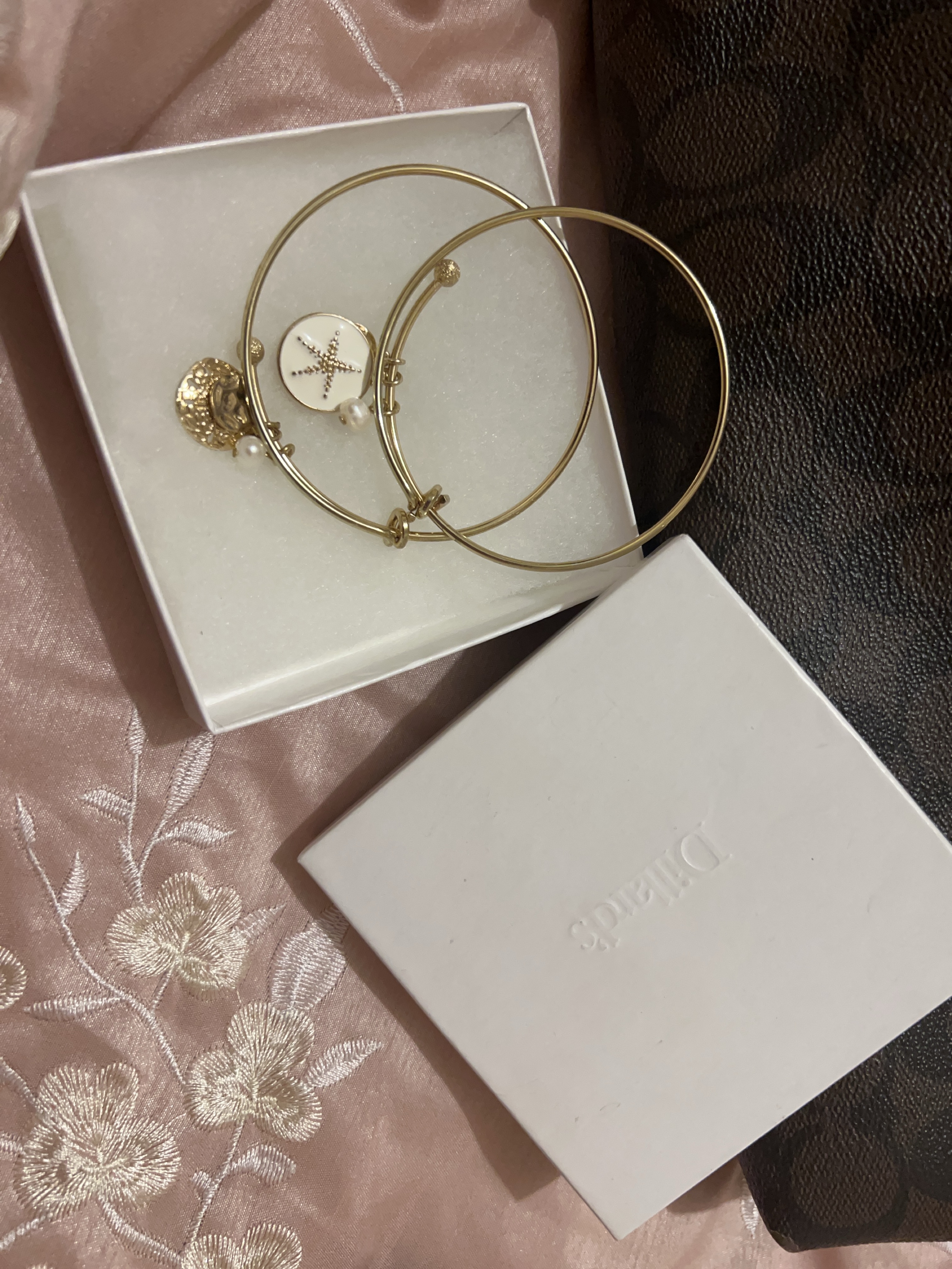 Gold-tone double bangle bracelet thumbnail