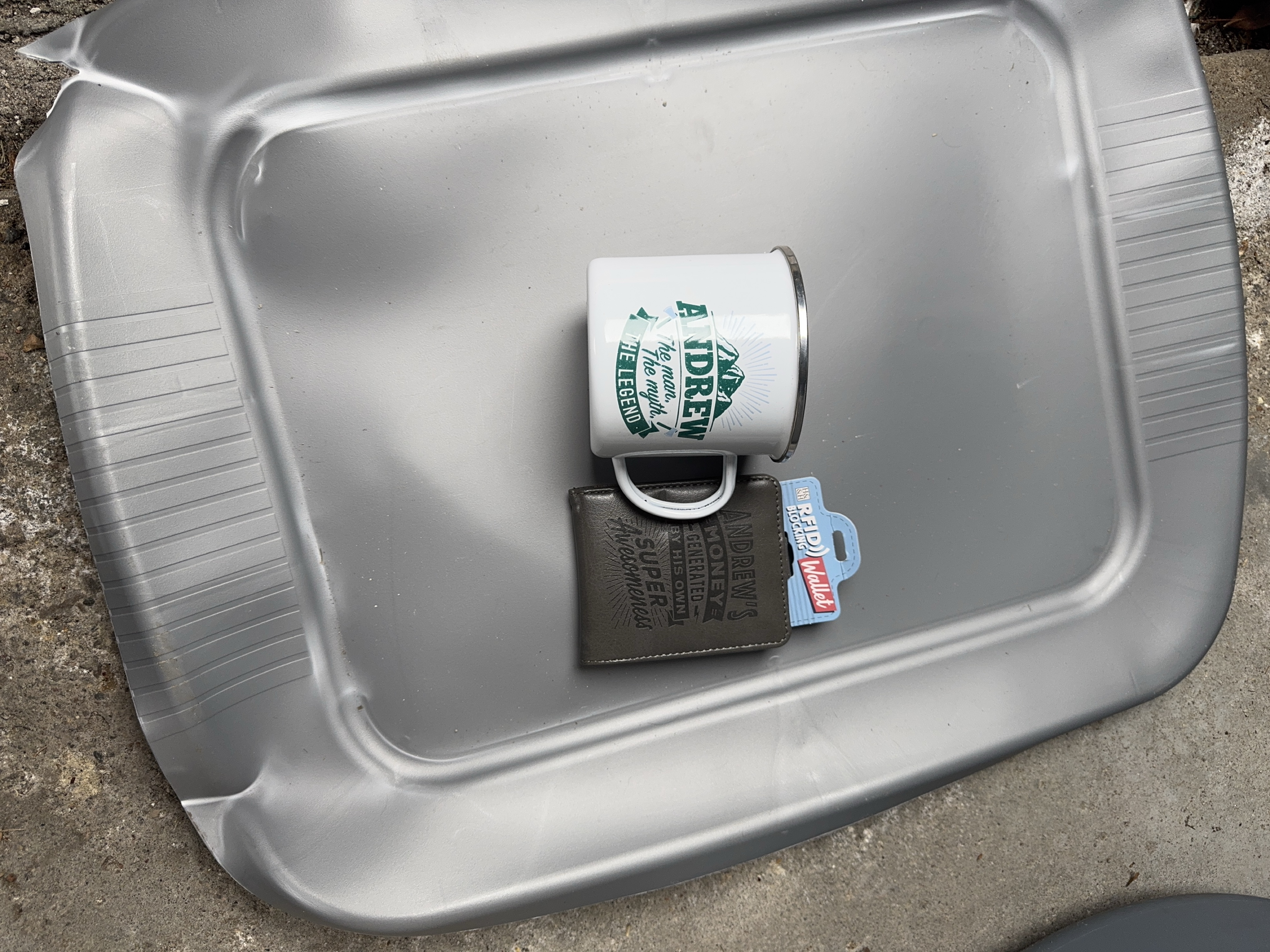 Personalized Enamel Mug & RFID Blocking Wallet Set thumbnail