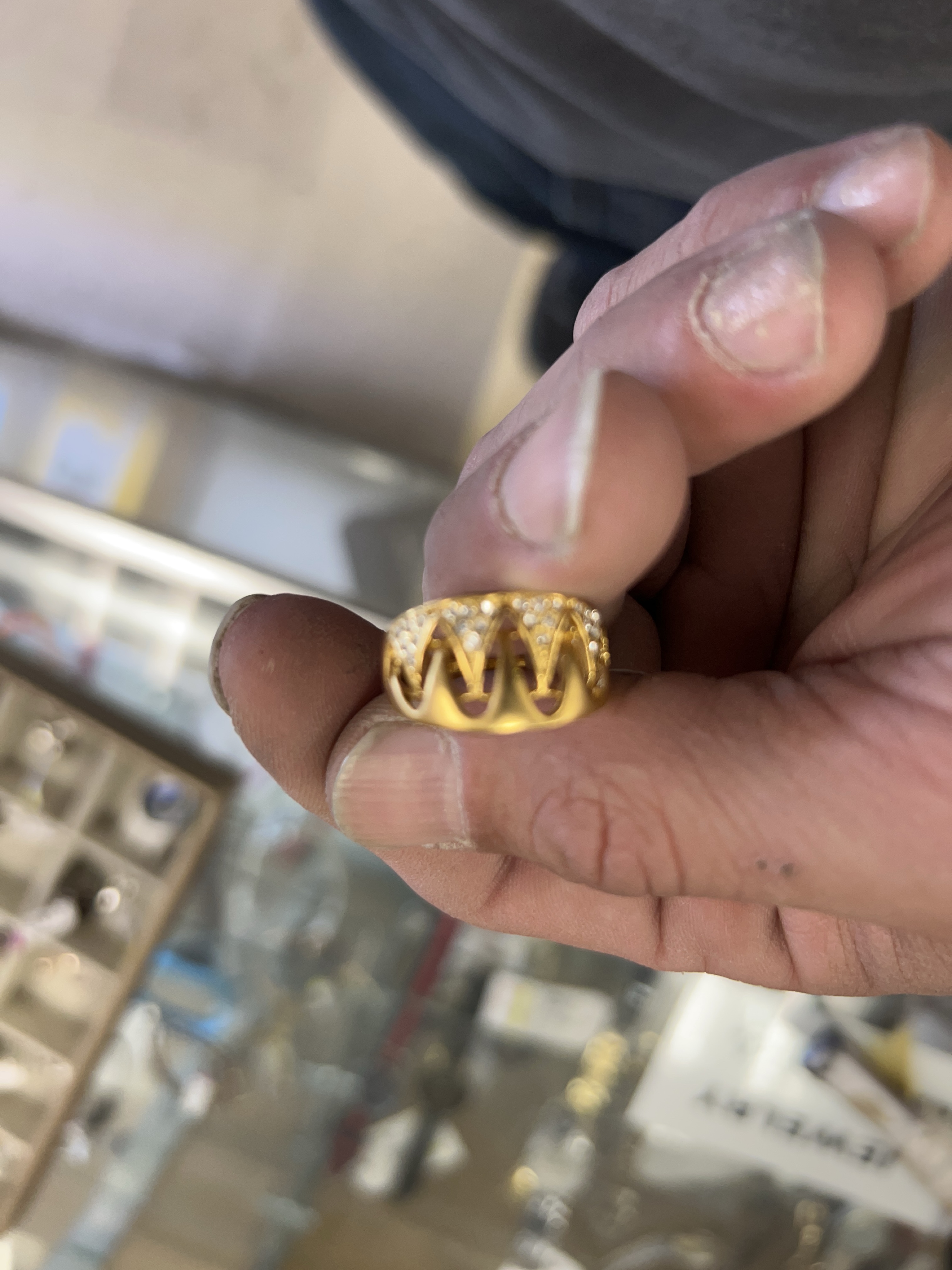 Gold Crown Ring with Cubic Zirconia thumbnail