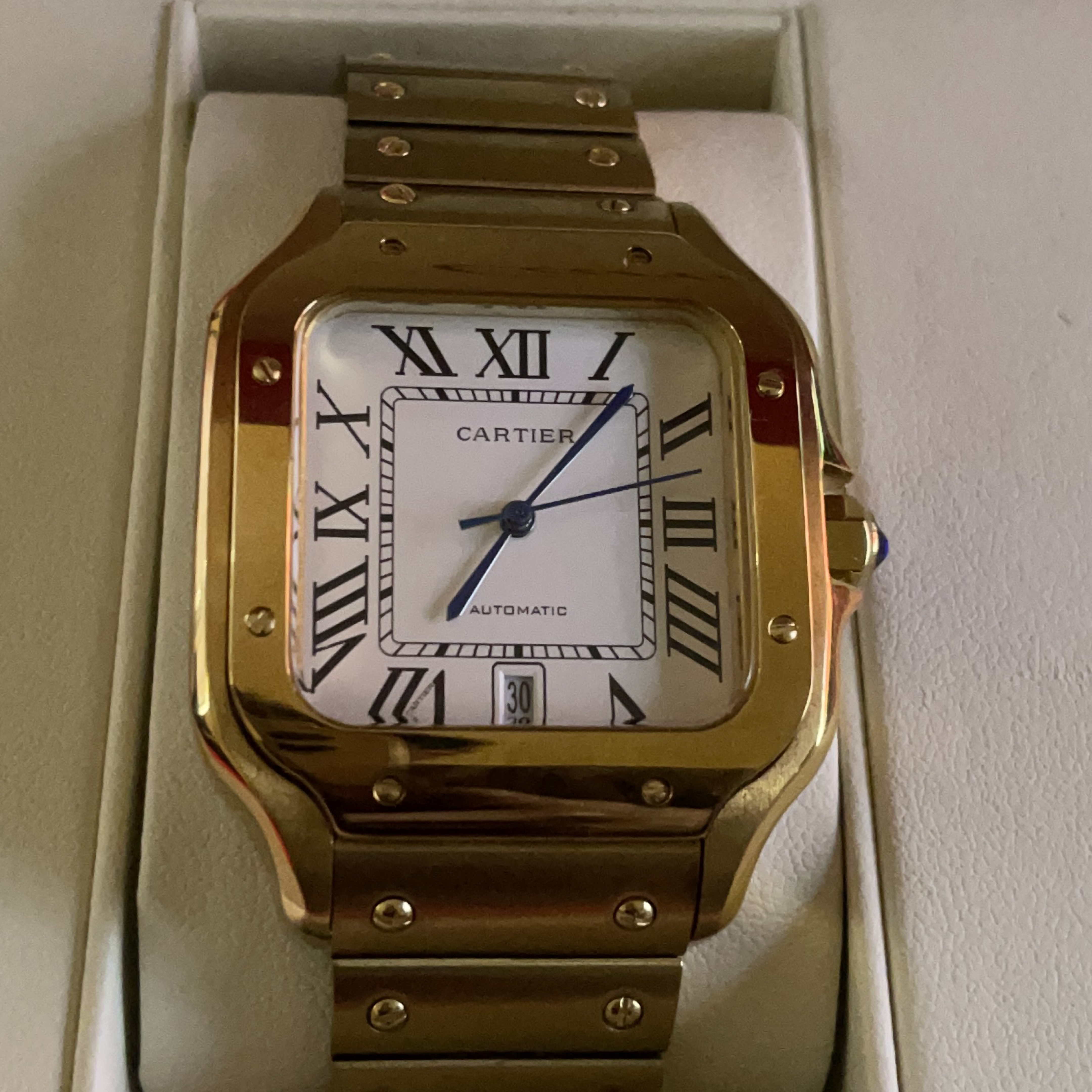 REPLICA Cartier Santos 100 Gold Watch - photo 2