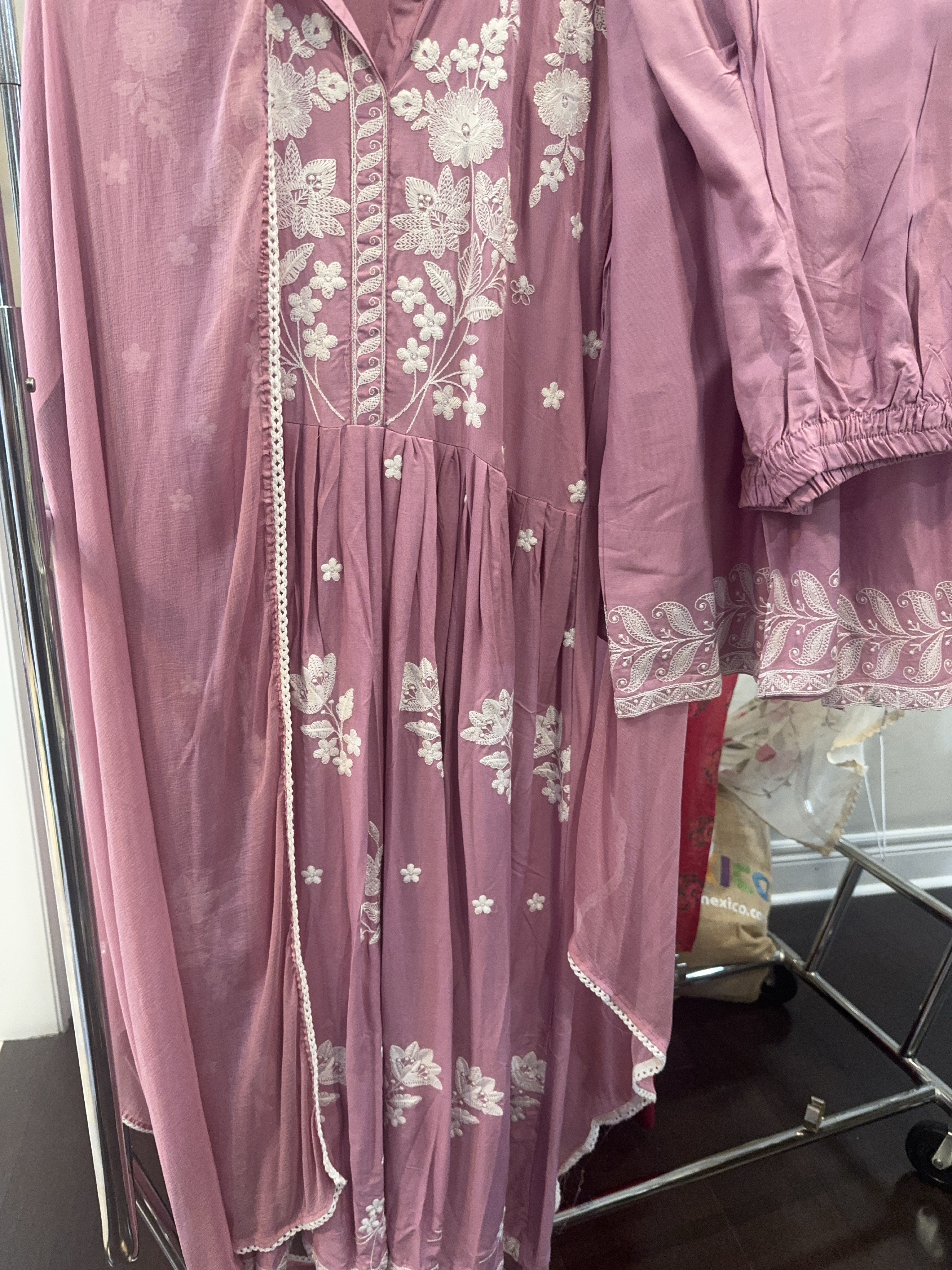 Pink Embroidered Kurti
