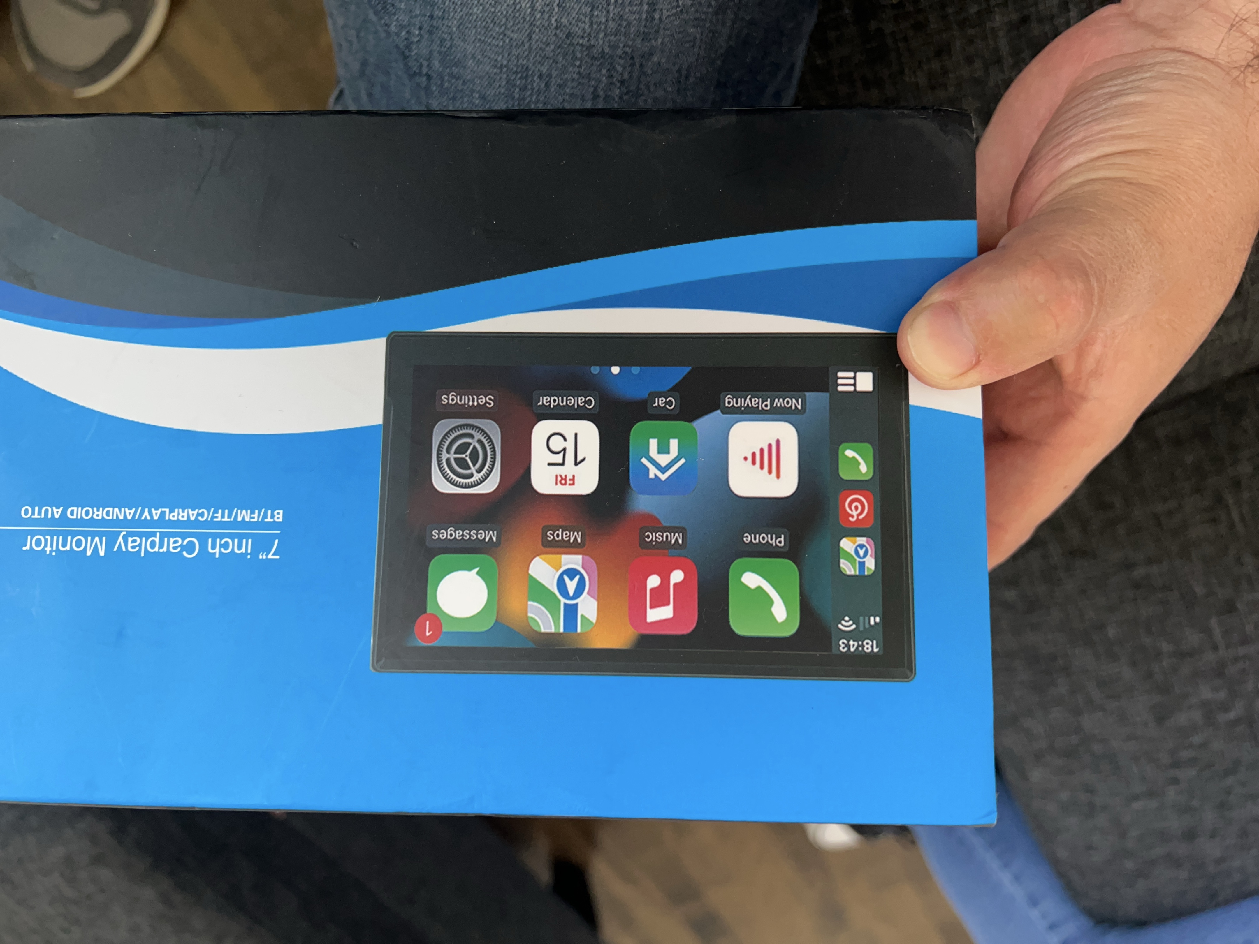 7" Inch Carplay Monitor Android Auto BT/FM/TF