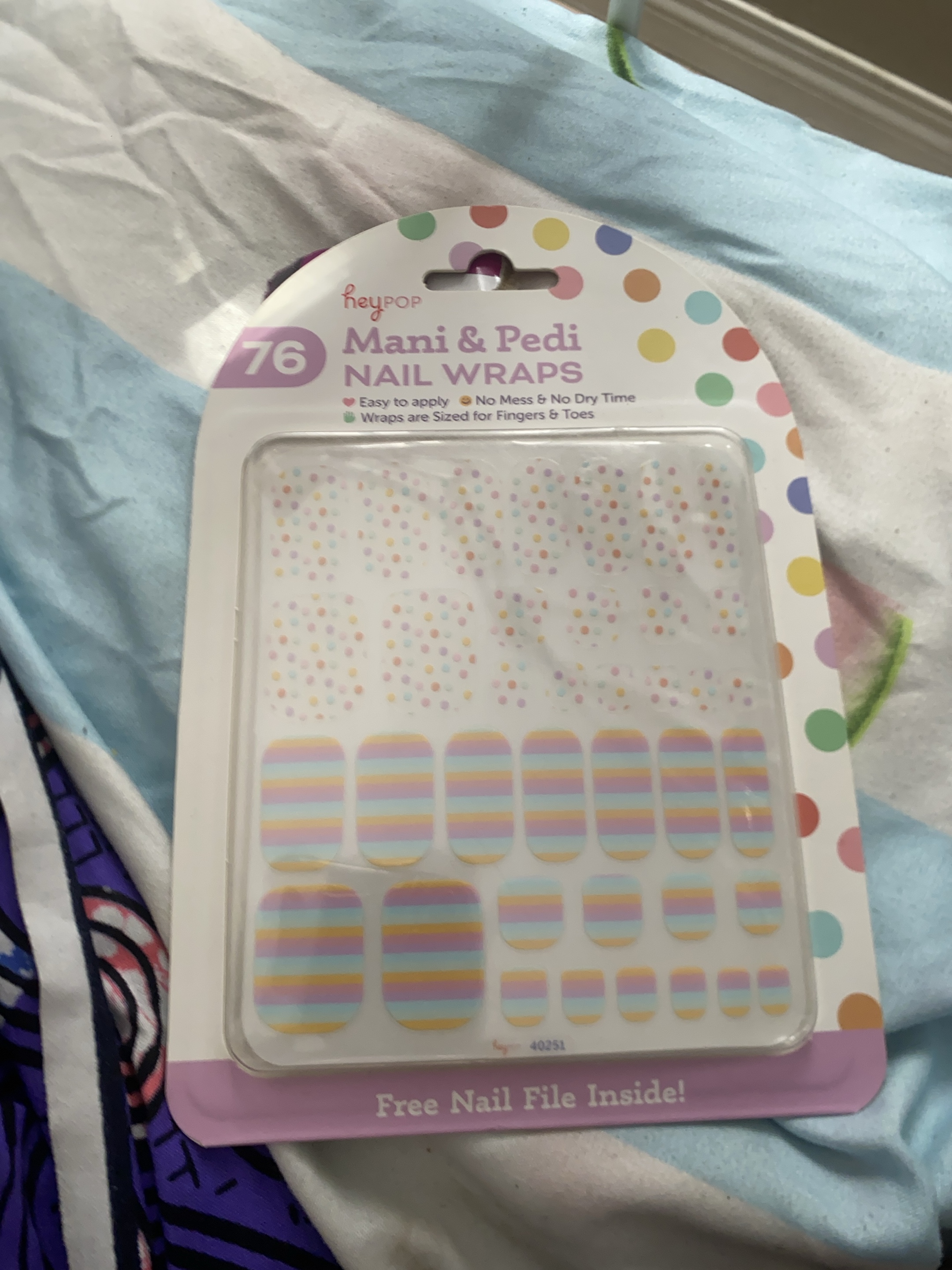 HeyPop Mani & Pedi Nail Wraps - Pastel Stripes thumbnail