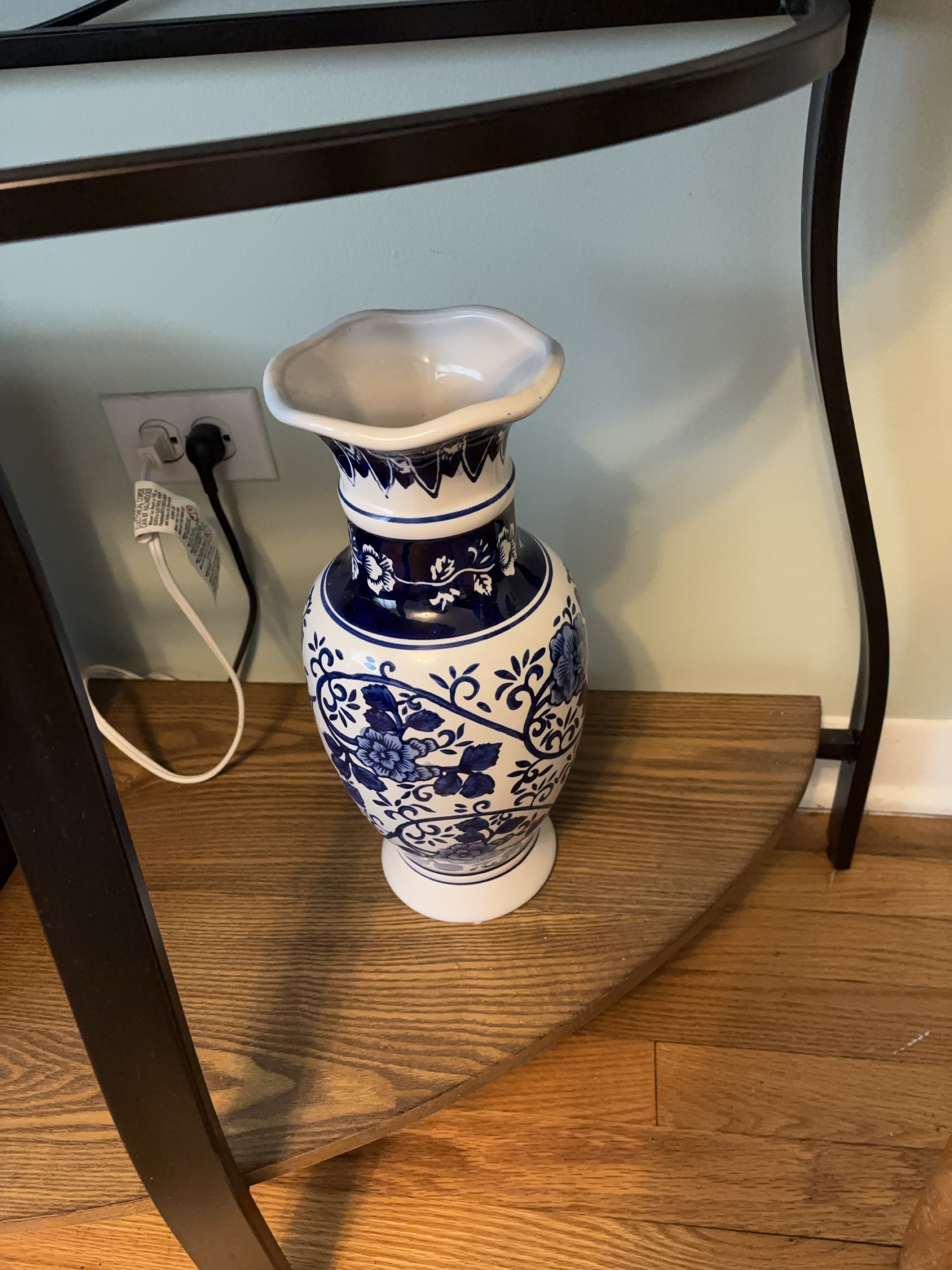 Blue & White Floral Ceramic Vase thumbnail